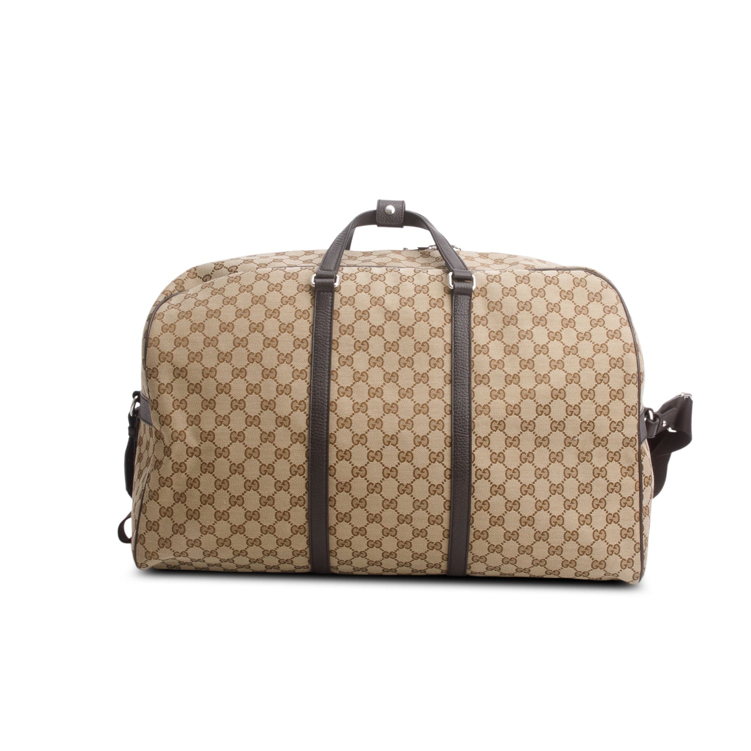 Gucci Monogram Dollar Calfskin Boston Duffle Bag w/ Strap