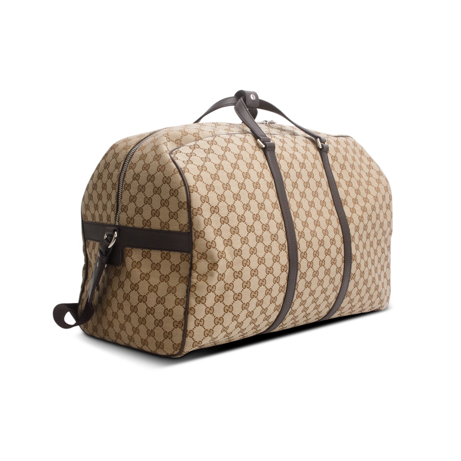 Gucci Monogram Dollar Calfskin Boston Duffle Bag w/ Strap
