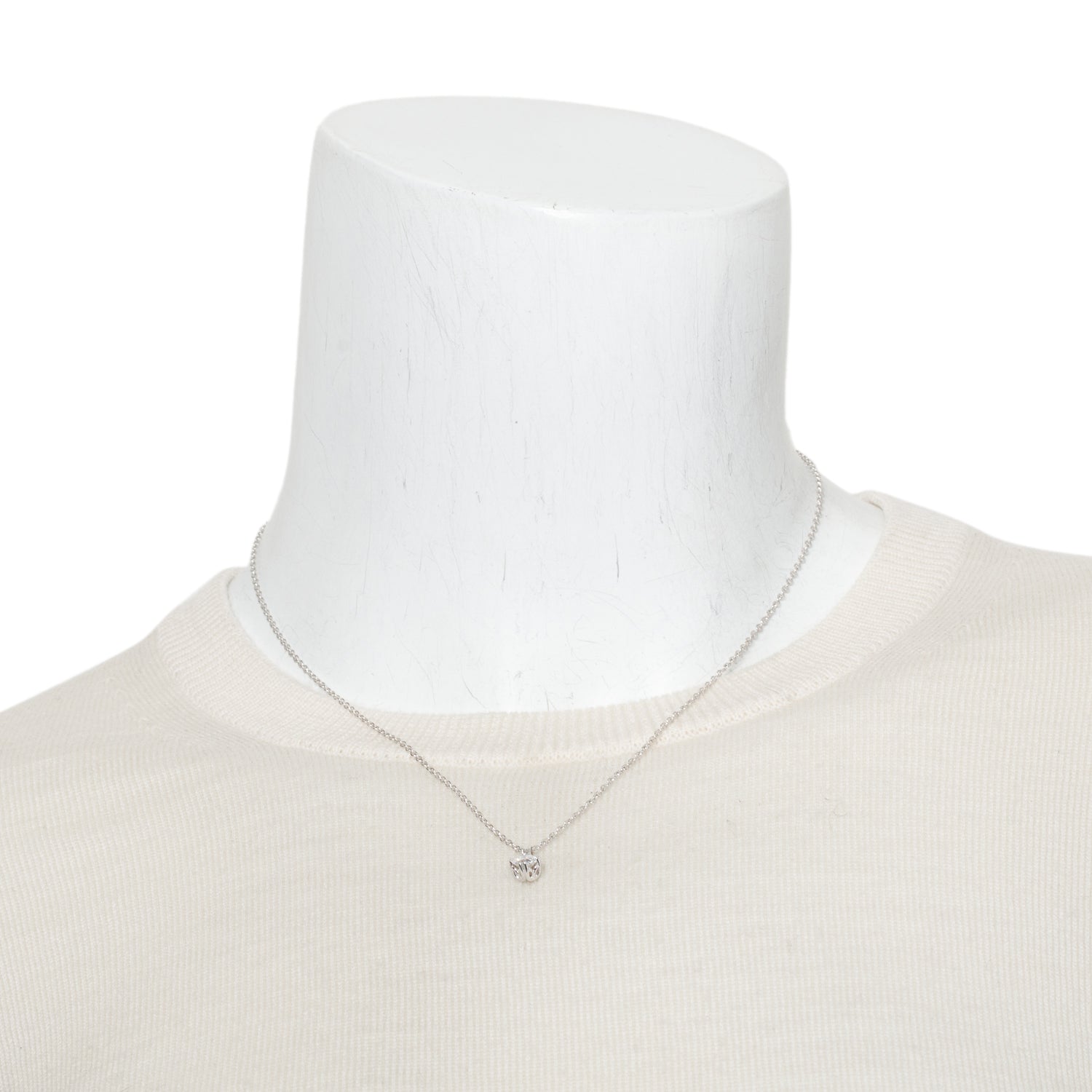 14k White Gold 0.52 ct. Diamond Solitaire Pendant Necklace