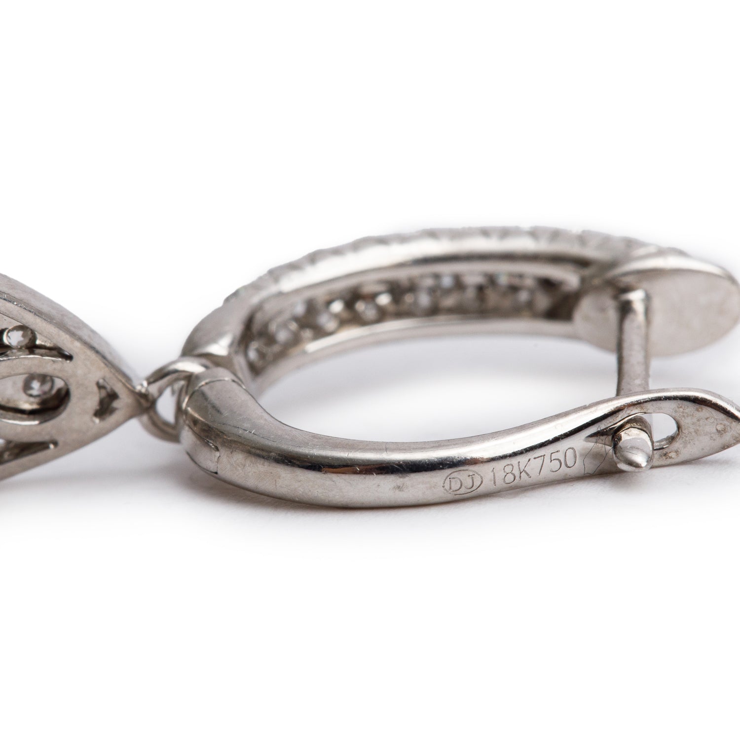 18k White Gold 3.86 tcw. Pave Diamond Drop Earrings