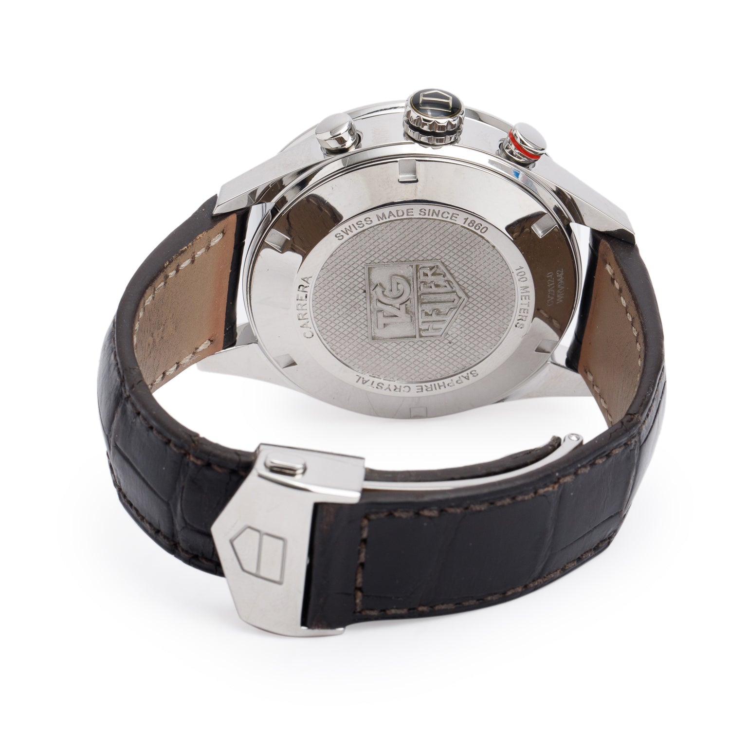 Tag Heuer Stainless Steel Carrera 43 MM Automatic Chronograph Watch Brown Dial CV2A12 w/ Box & Papers