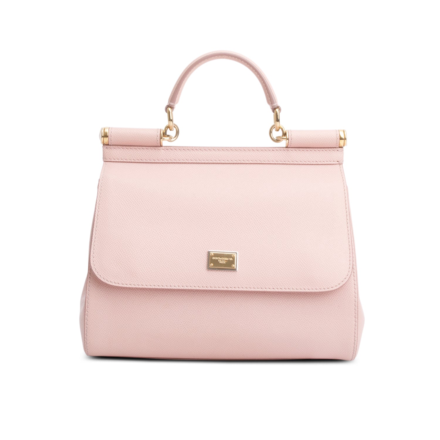 Dolce & Gabanna Pink Dauphine Calfskin Large Sicily Handbag w/ Strap