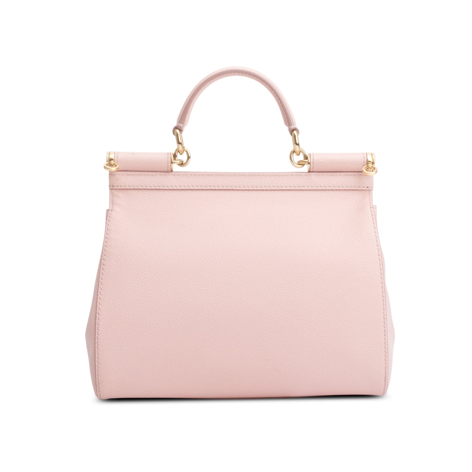 Dolce & Gabanna Pink Dauphine Calfskin Large Sicily Handbag w/ Strap