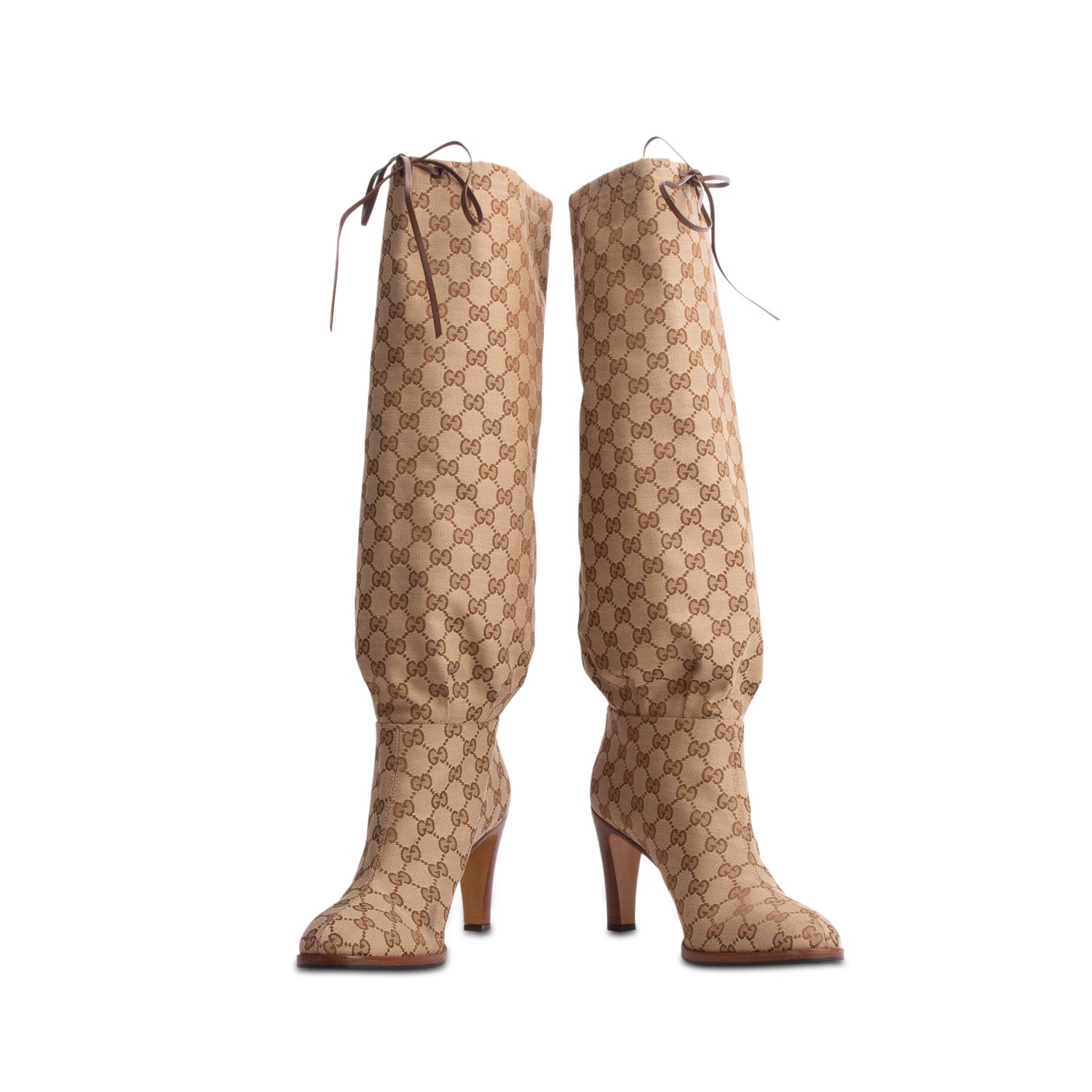 Gucci GG Supreme Monogram Malaga Kid Lisa Boots, Size 42 w/ Box