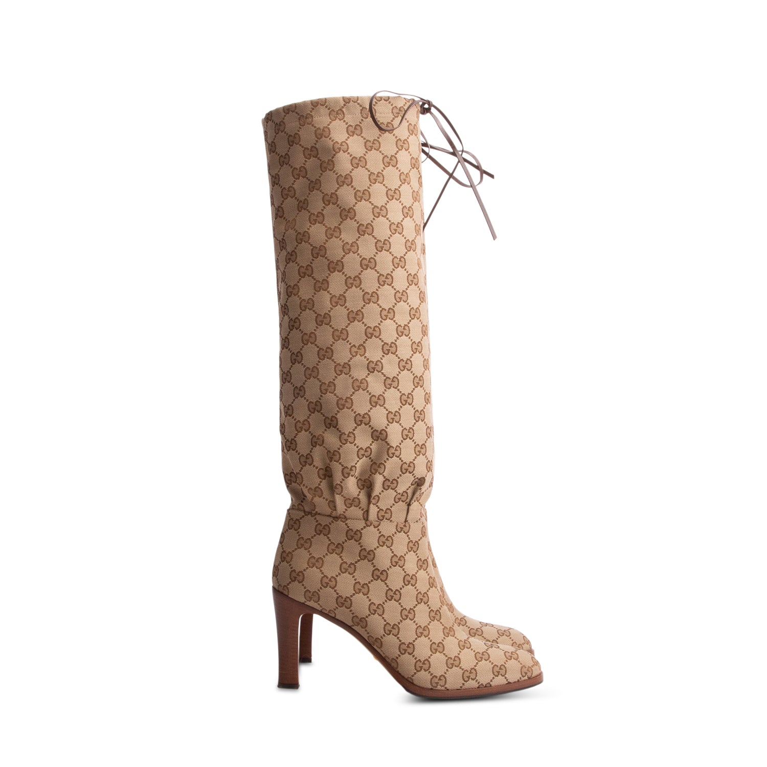 Gucci GG Supreme Monogram Malaga Kid Lisa Boots, Size 42 w/ Box