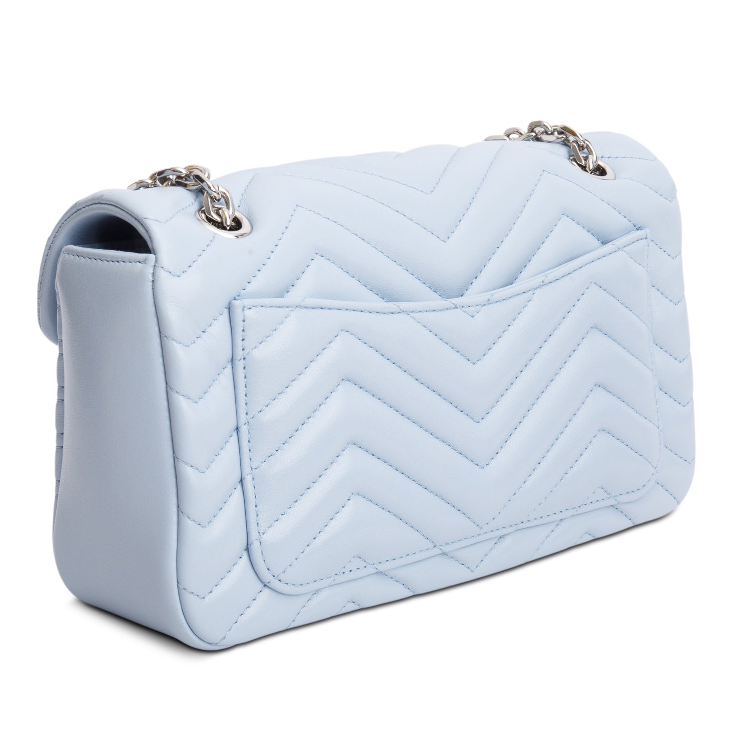 Gucci Blue GG Marmont Matelasse Medium Shoulder Bag w/ Box