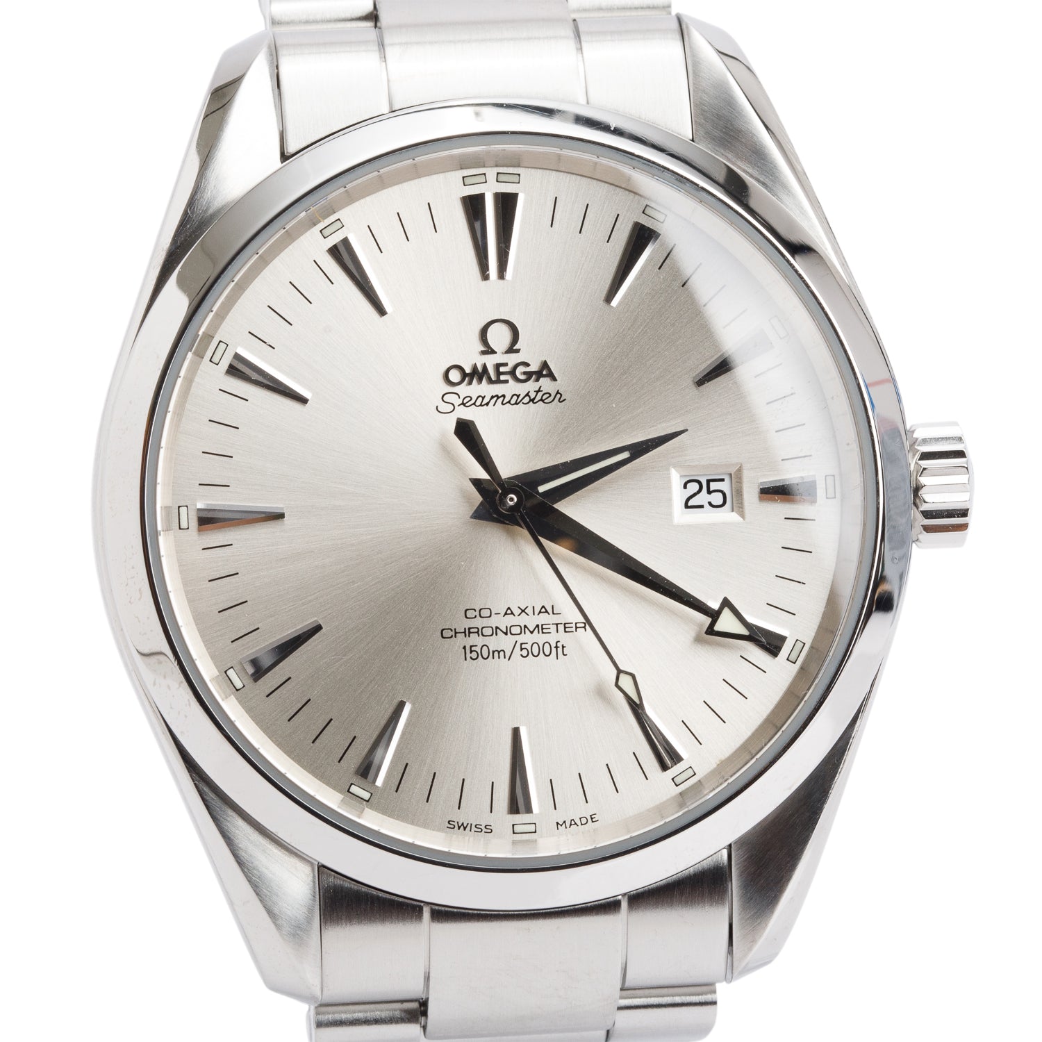 Omega Stainless Steel Seamaster Aqua Terra 42 MM Co-Axial Chronometer Automatic Watch Silver Dial w/ Box & Papers