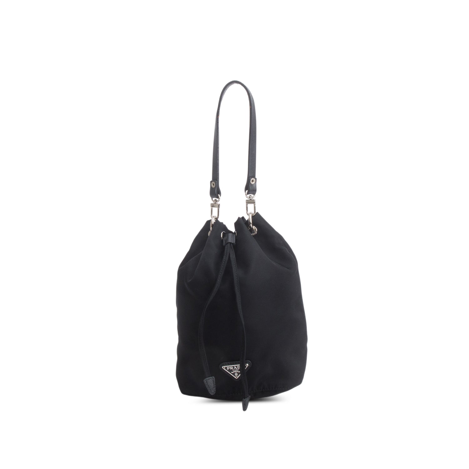 Prada Black Re-Nylon Bucket Pouch w/ Straps
