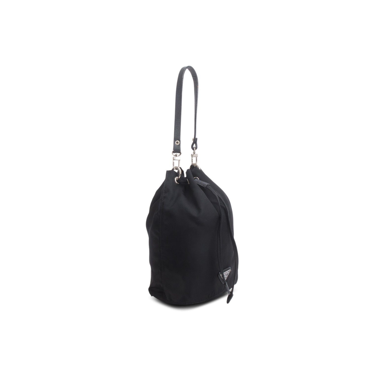 Prada Black Re-Nylon Bucket Pouch w/ Straps