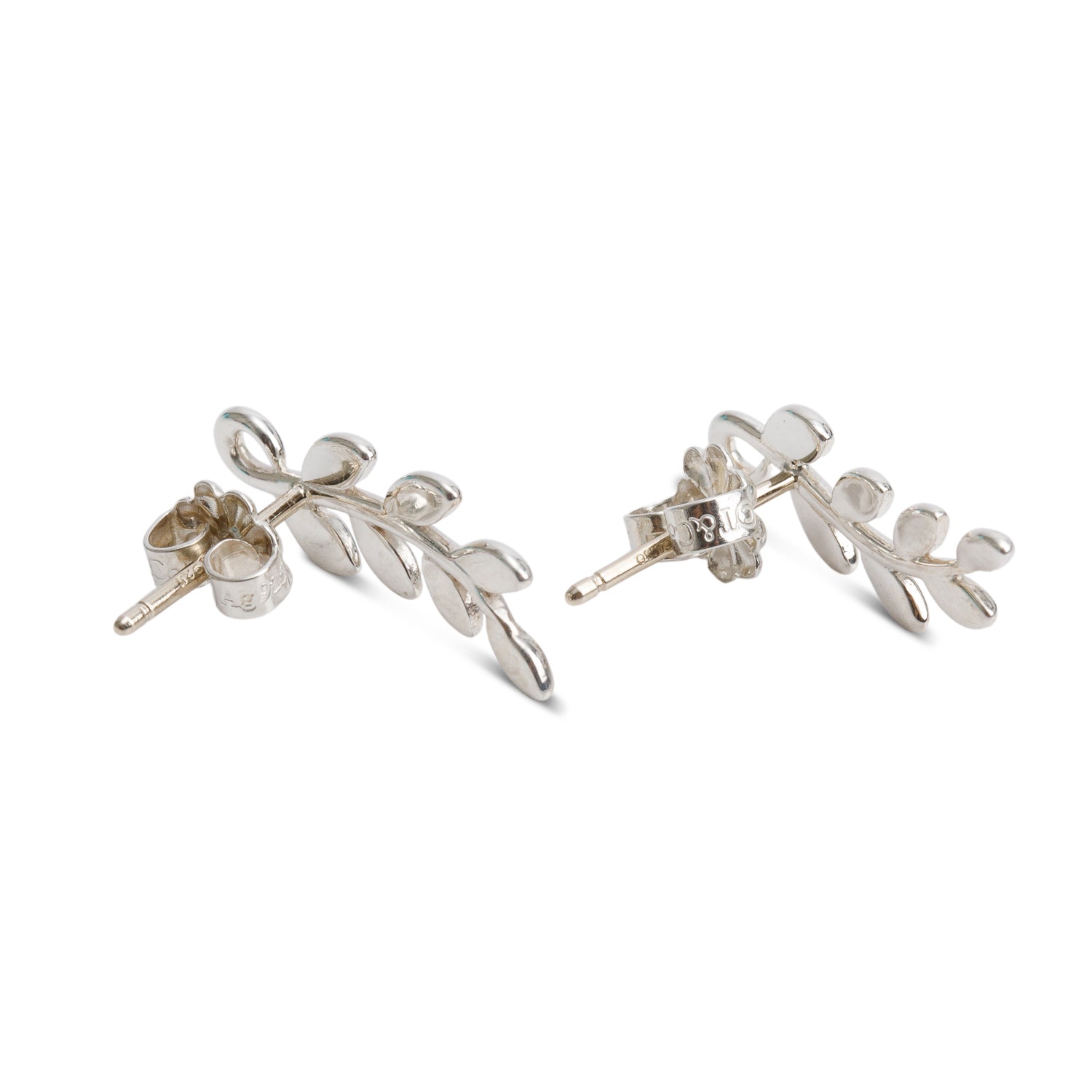 Tiffany & Co. Paloma Picasso Sterling Silver Olive Leaf Climber Earrings