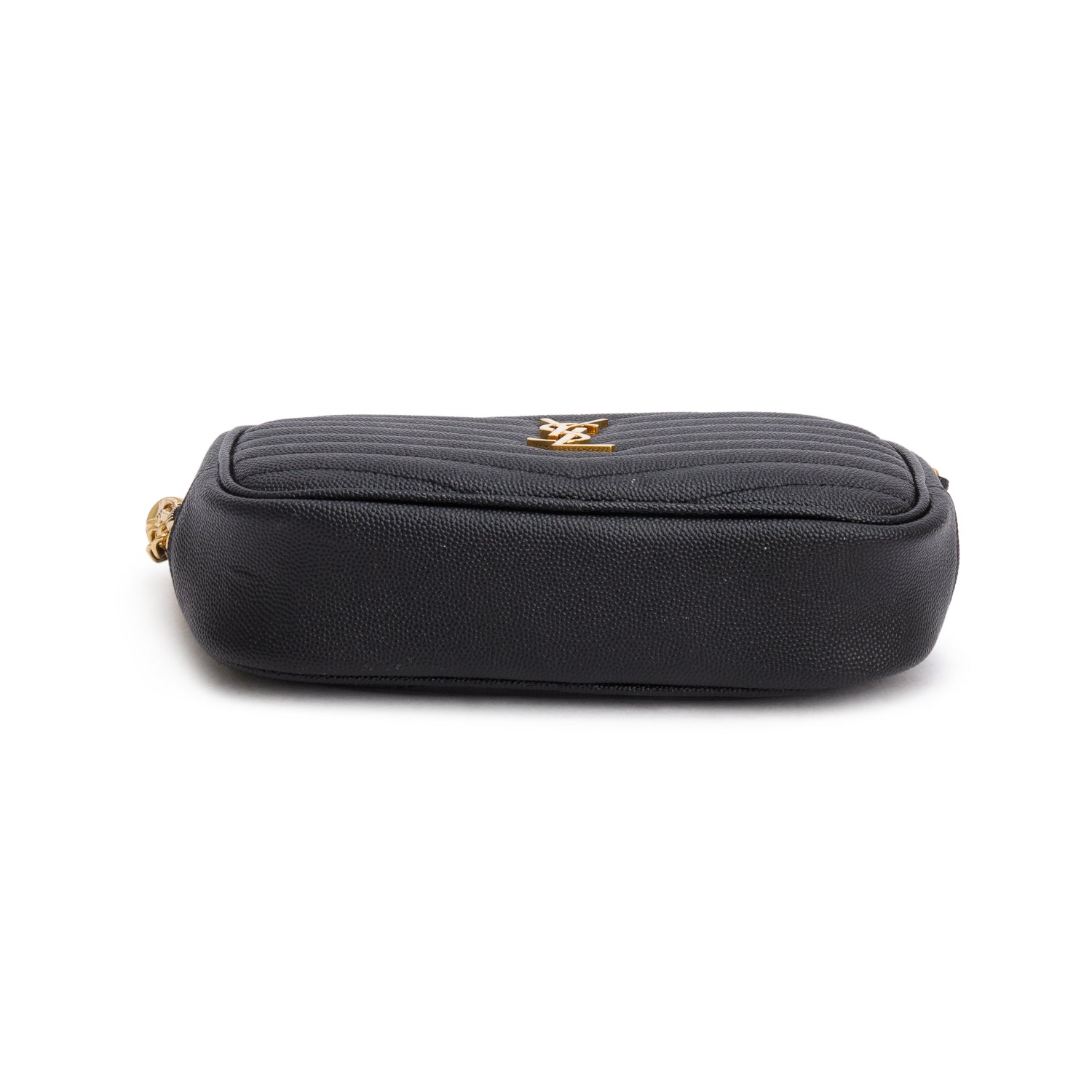Saint Laurent Black Quilted Calfskin Matelasse Leather Mini Lou Camera Bag
