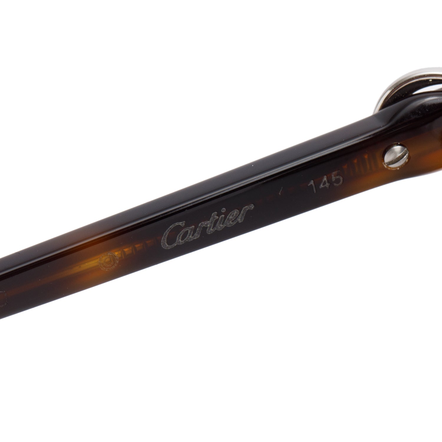 Cartier CT0004SA Brown Havana Acetate Square Sunglasses w/ Box & Case