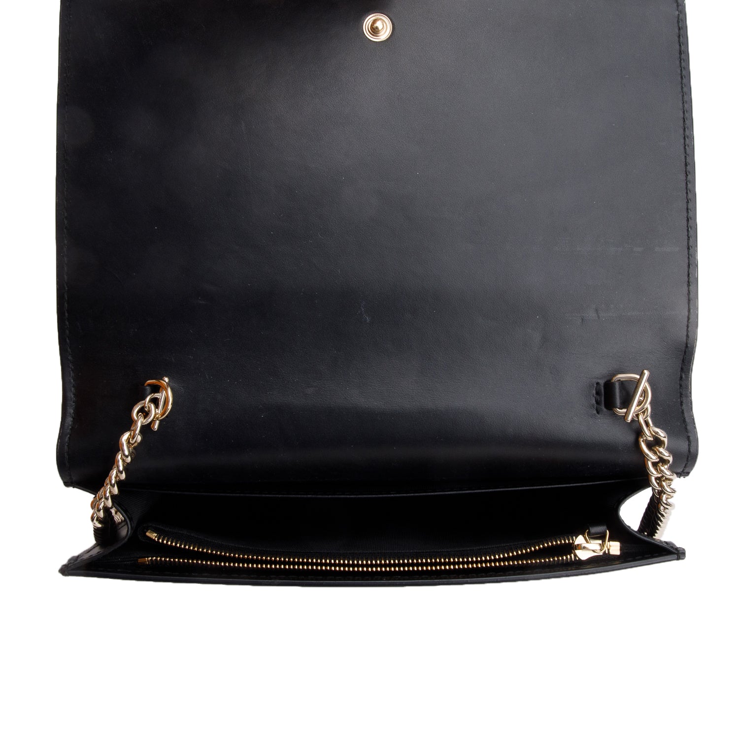 Gucci Black Guccissima Signature Bow Wallet on Chain w/ Box & Receipt