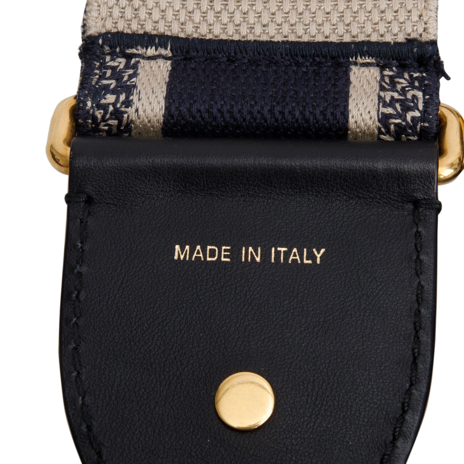 Christian Dior Navy/Beige Embroidered Woven Shoulder Strap