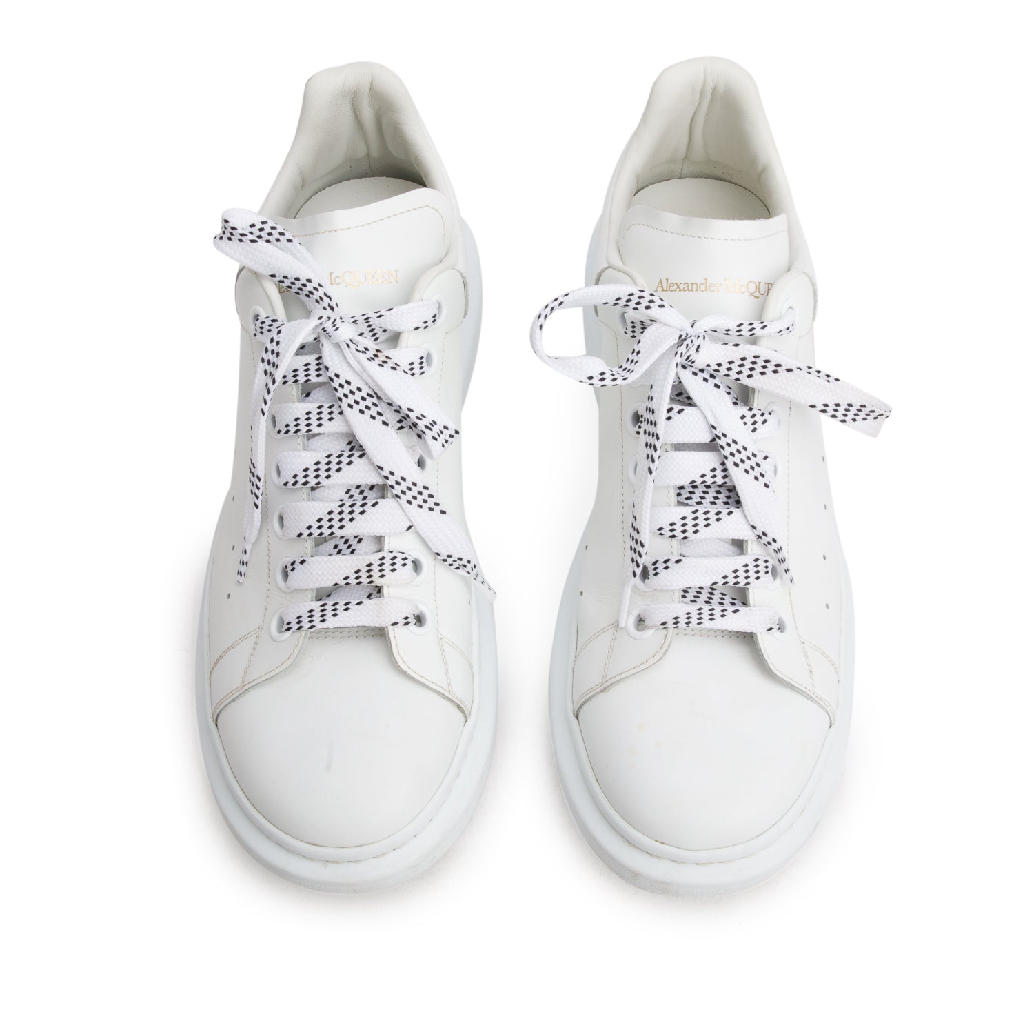 Alexander McQueen White Calfskin Leather Oversized Sneakers, Men's Size 42 w/ Box