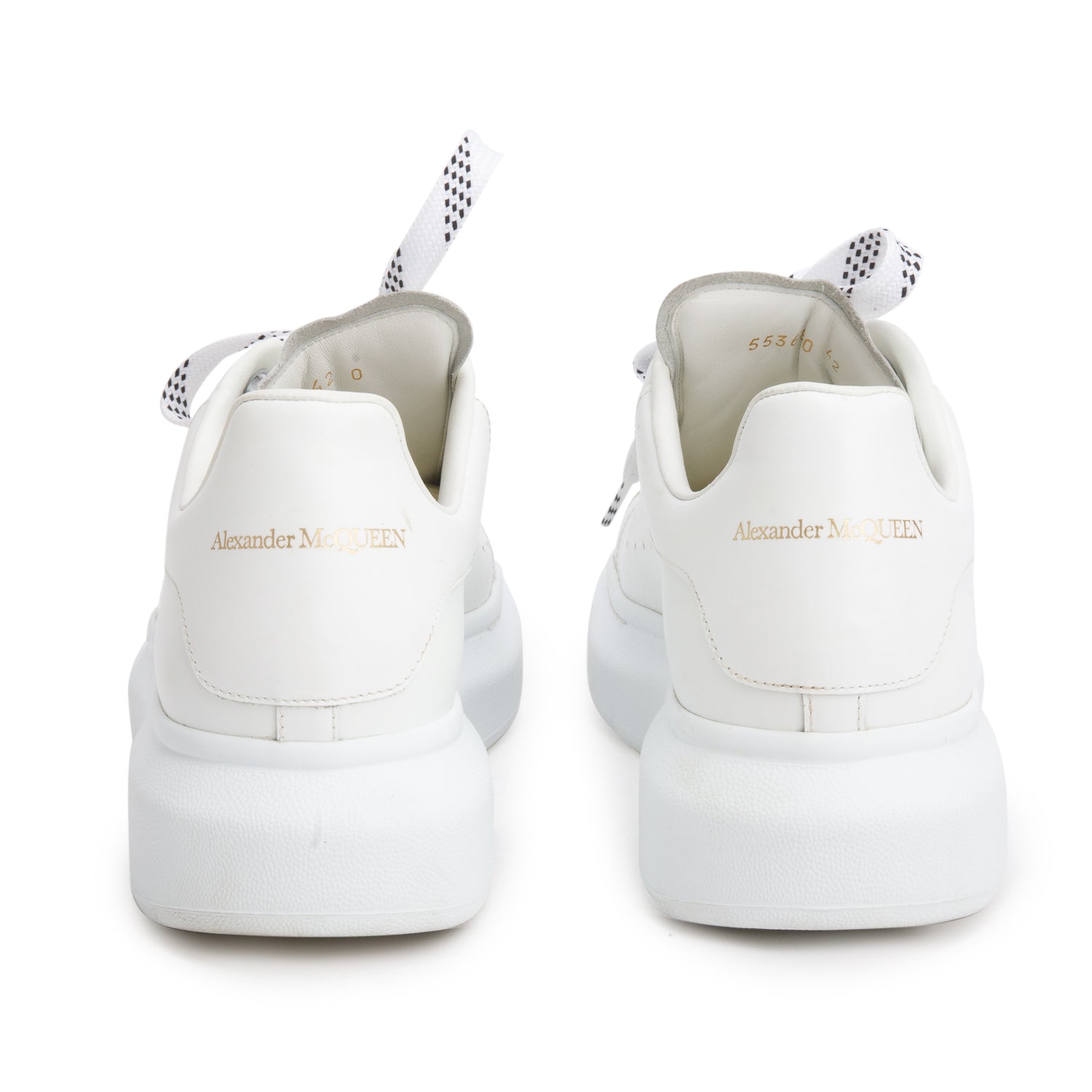 Alexander McQueen White Calfskin Leather Oversized Sneakers, Men's Size 42 w/ Box