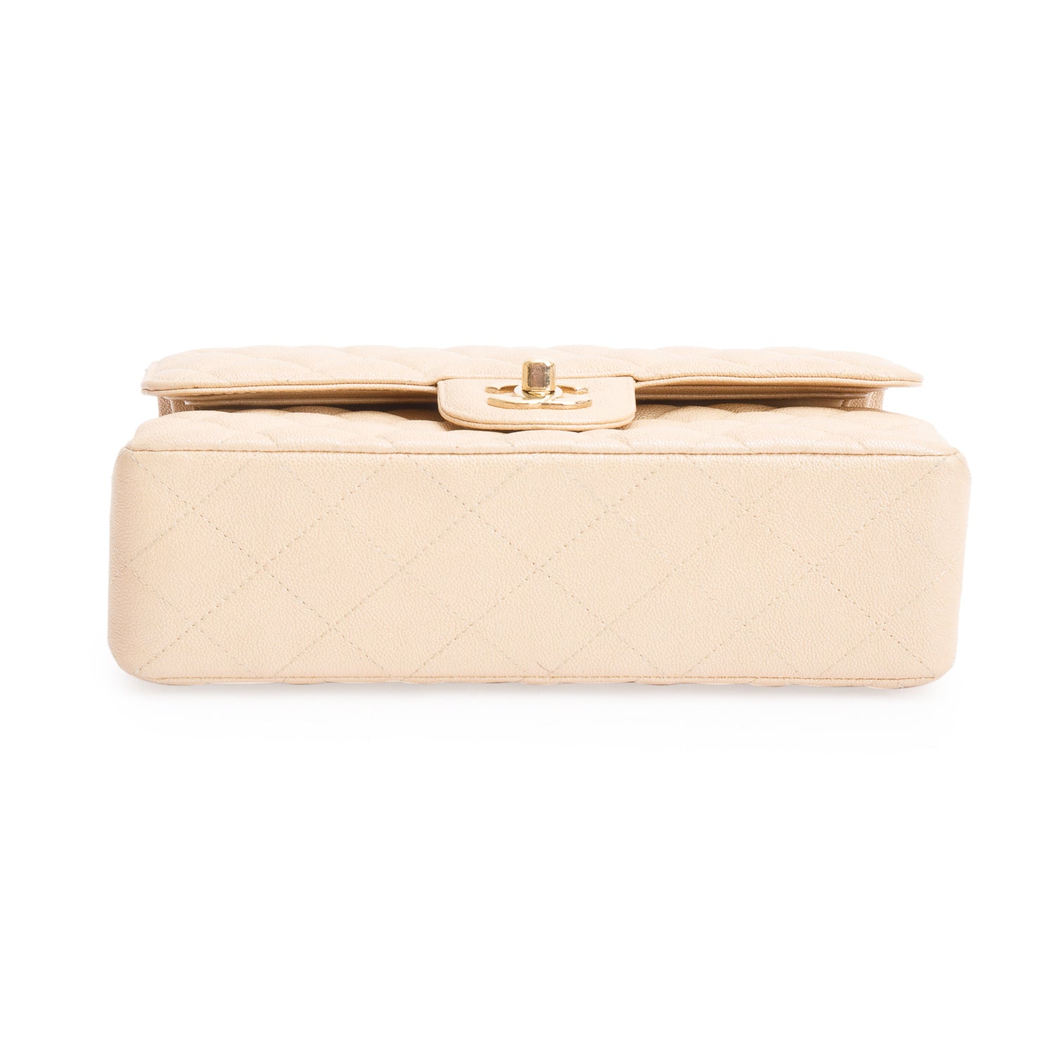 Chanel Iridescent Beige Caviar Quilted Small Double Flap Bag