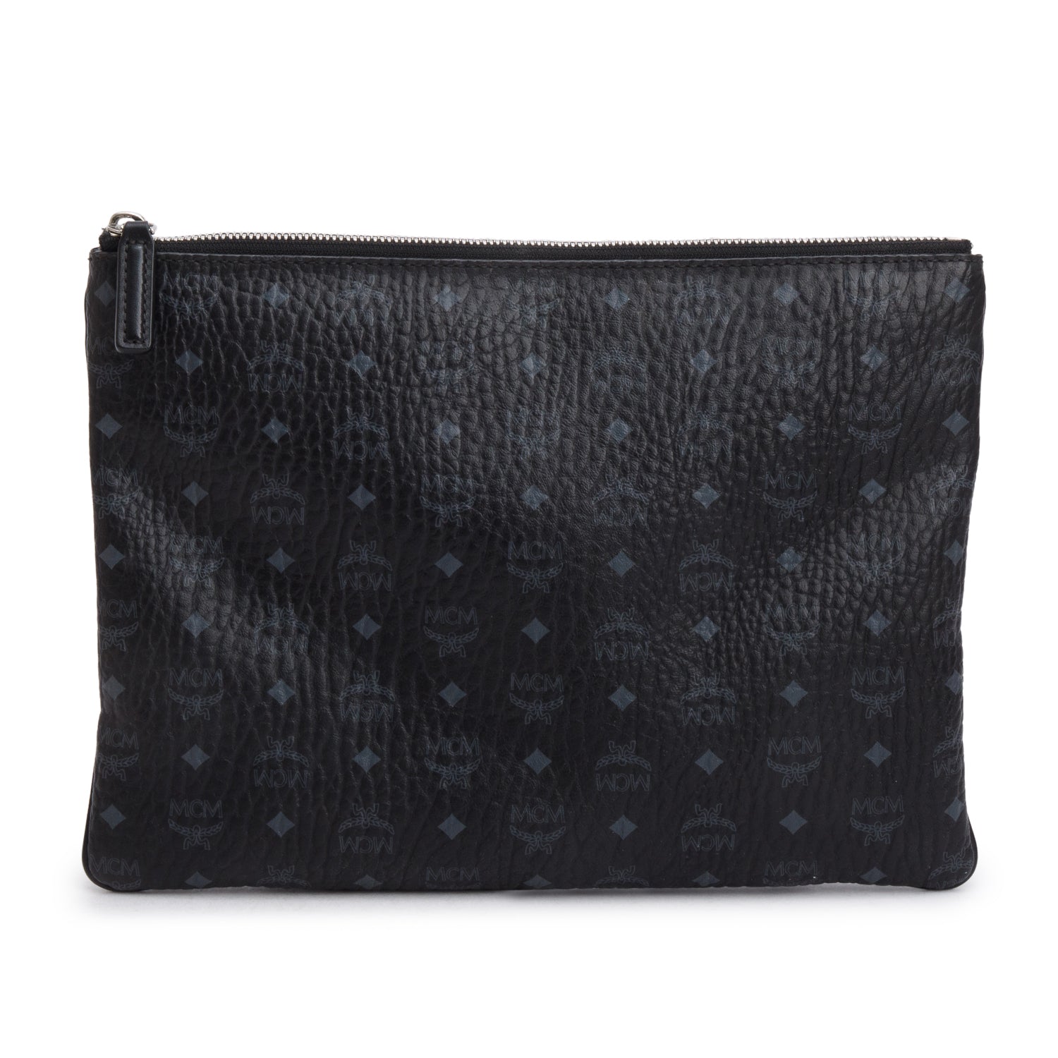MCM Black Visetos Portuna Clutch Crossbody Bag w/ Strap