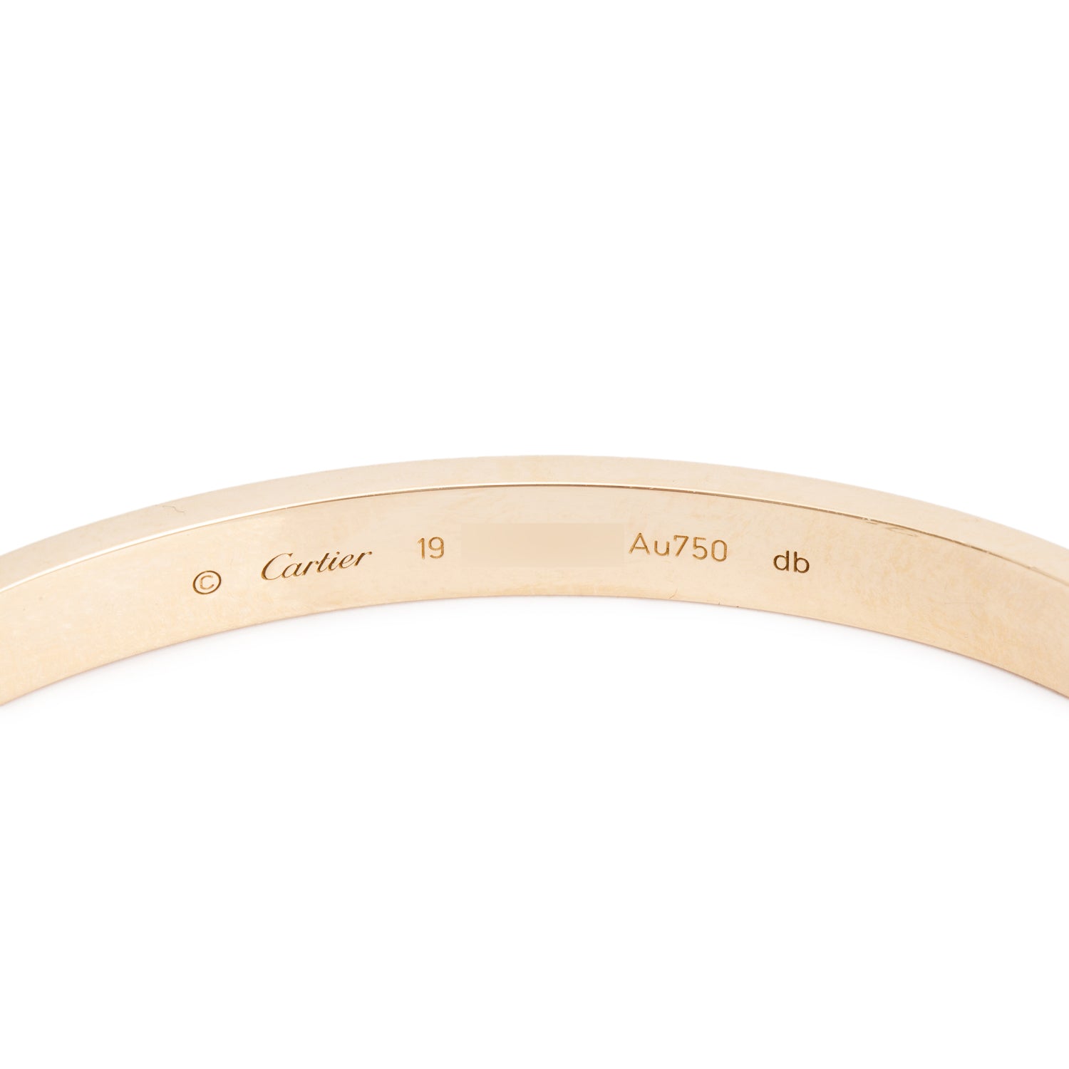 Cartier 18k Yellow Gold Love Bracelet, Classic Model, Size 19 w/ Box & Certificate
