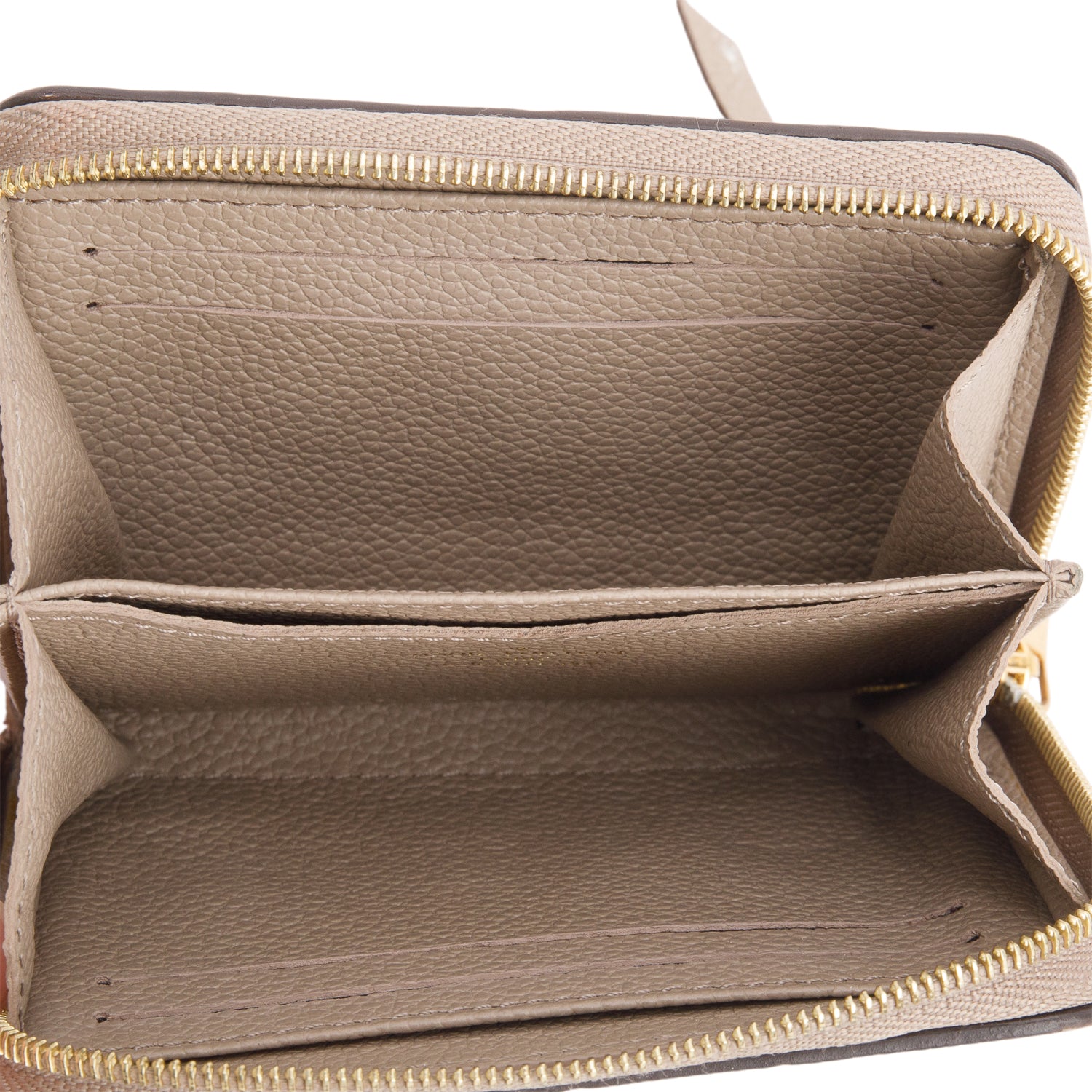 Louis Vuitton taupe Monogram Empreinte Leather Zippy Coin Purse w/ Box