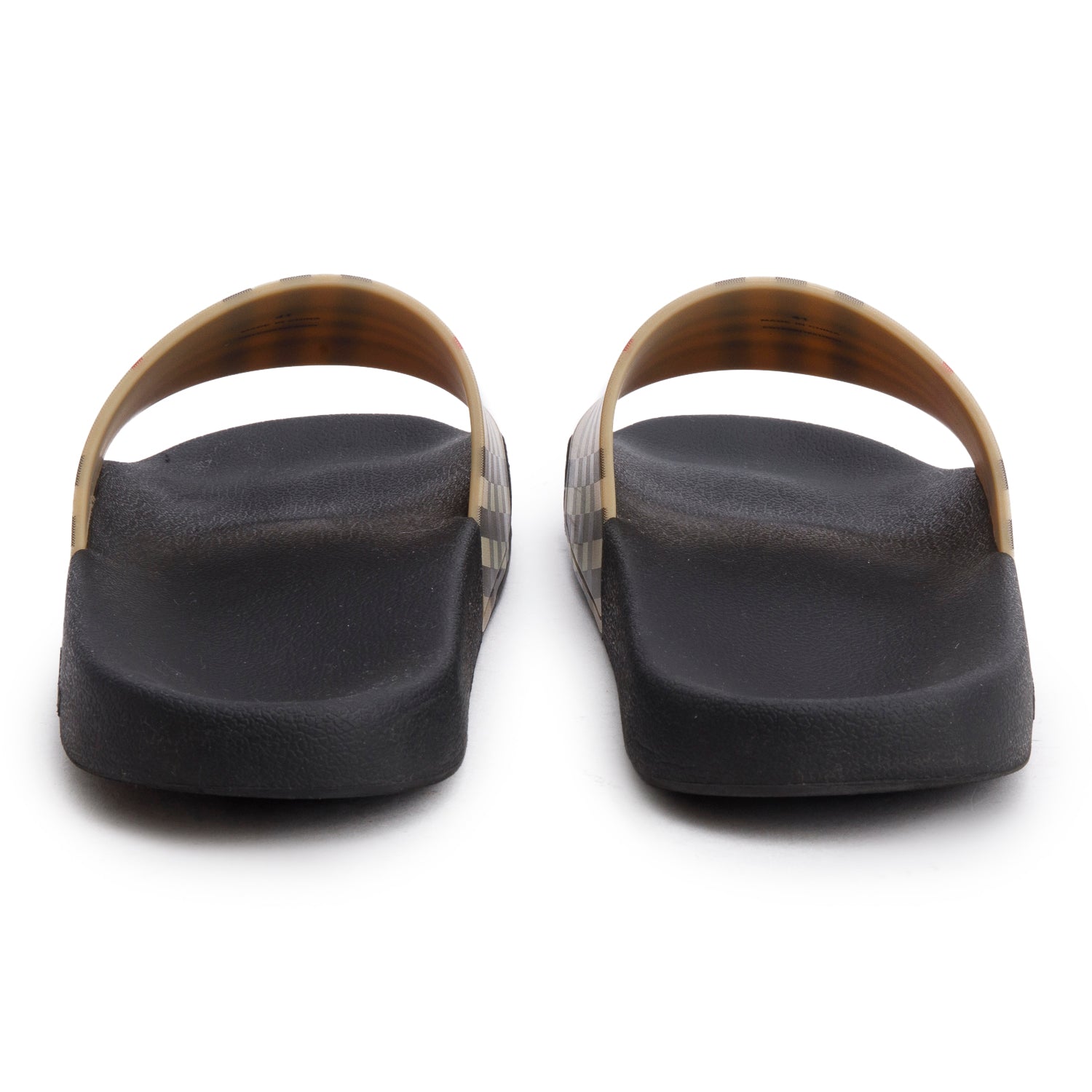 Burberry Beige Nova Check Rubber Slides, Size 41 w/ Box