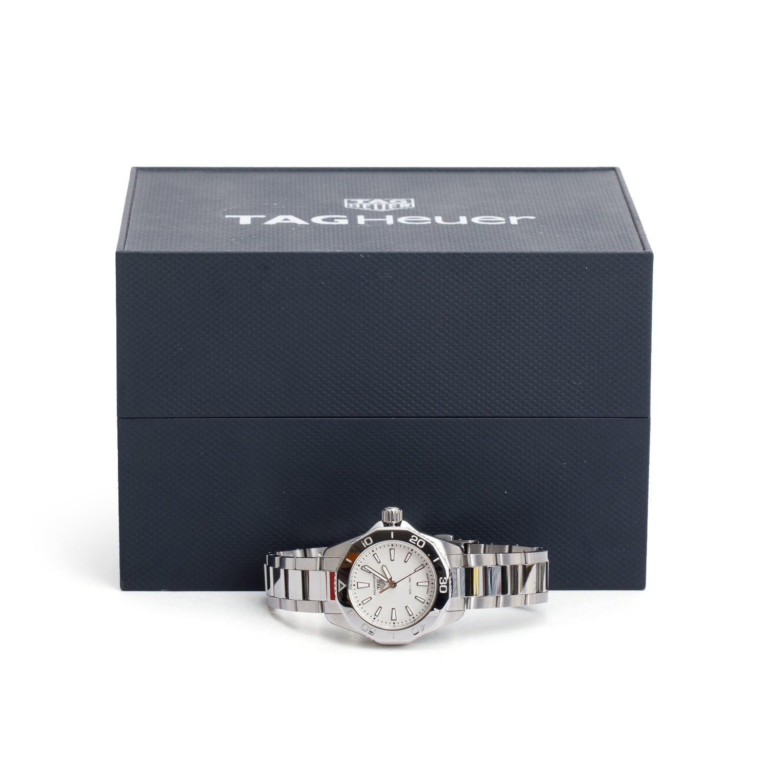 Tag Heuer Stainless Steel Aquaracer Professional 200M 30 MM Quartz Watch White Dial WBP1411-0 w/ Box & Papers