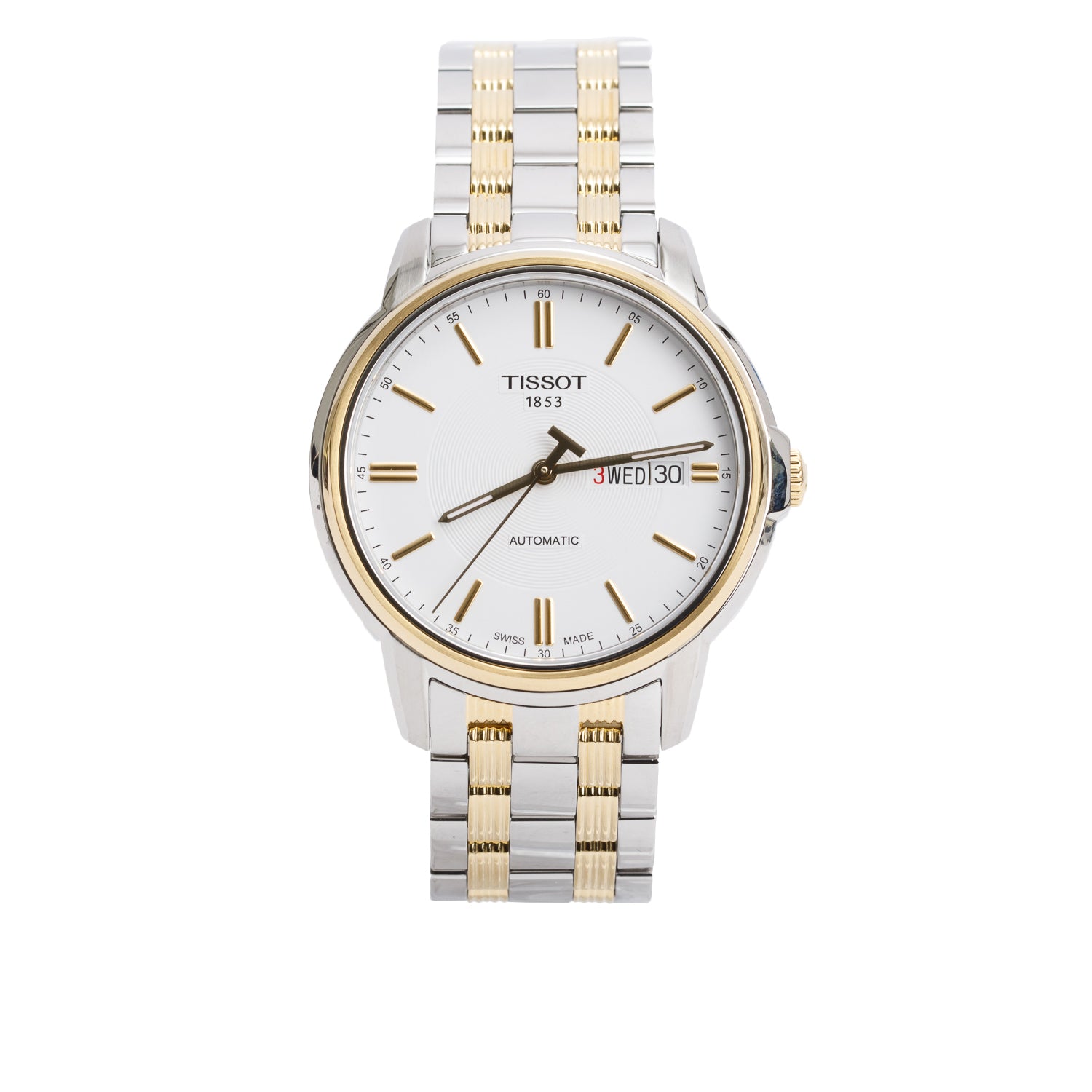 Tissot Two-Tone Stainless Steel 39.7 MM Automatic Watch Silver Dial w/ Box