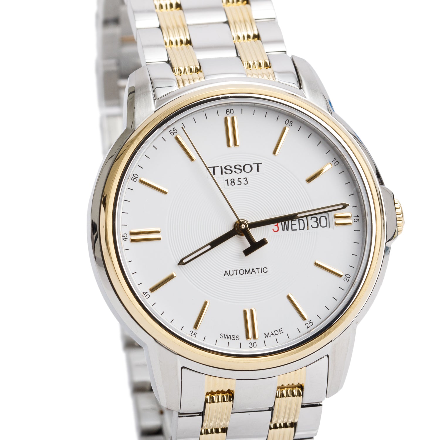 Tissot Two-Tone Stainless Steel 39.7 MM Automatic Watch Silver Dial w/ Box