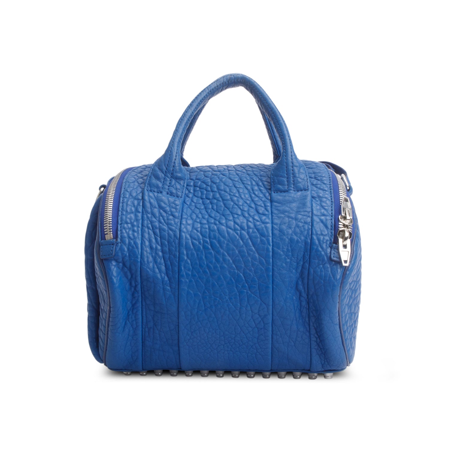 Alexander Wang Blue Grained Calfskin Leather Rocco Shoulder Bag w/ Strap