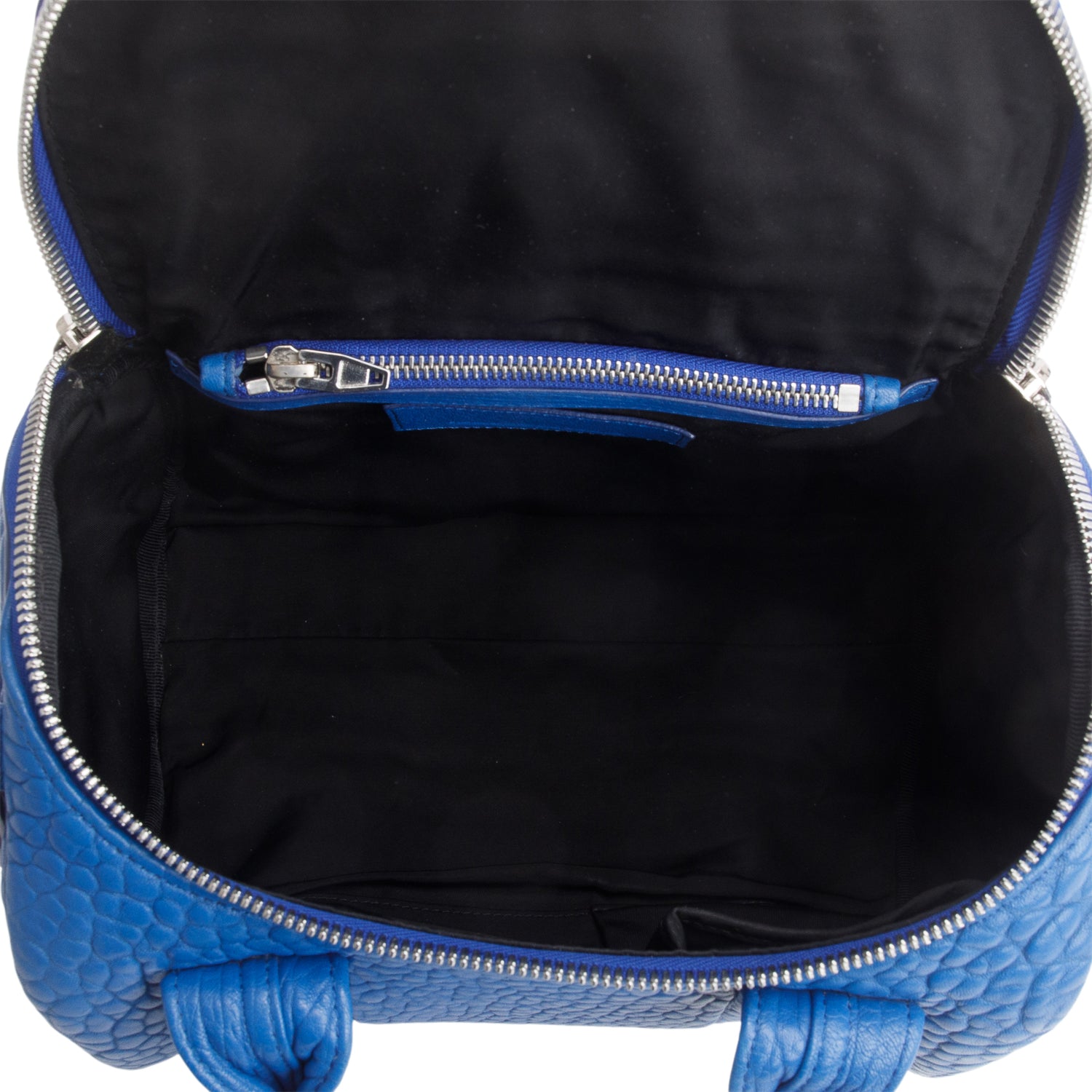 Alexander Wang Blue Grained Calfskin Leather Rocco Shoulder Bag w/ Strap