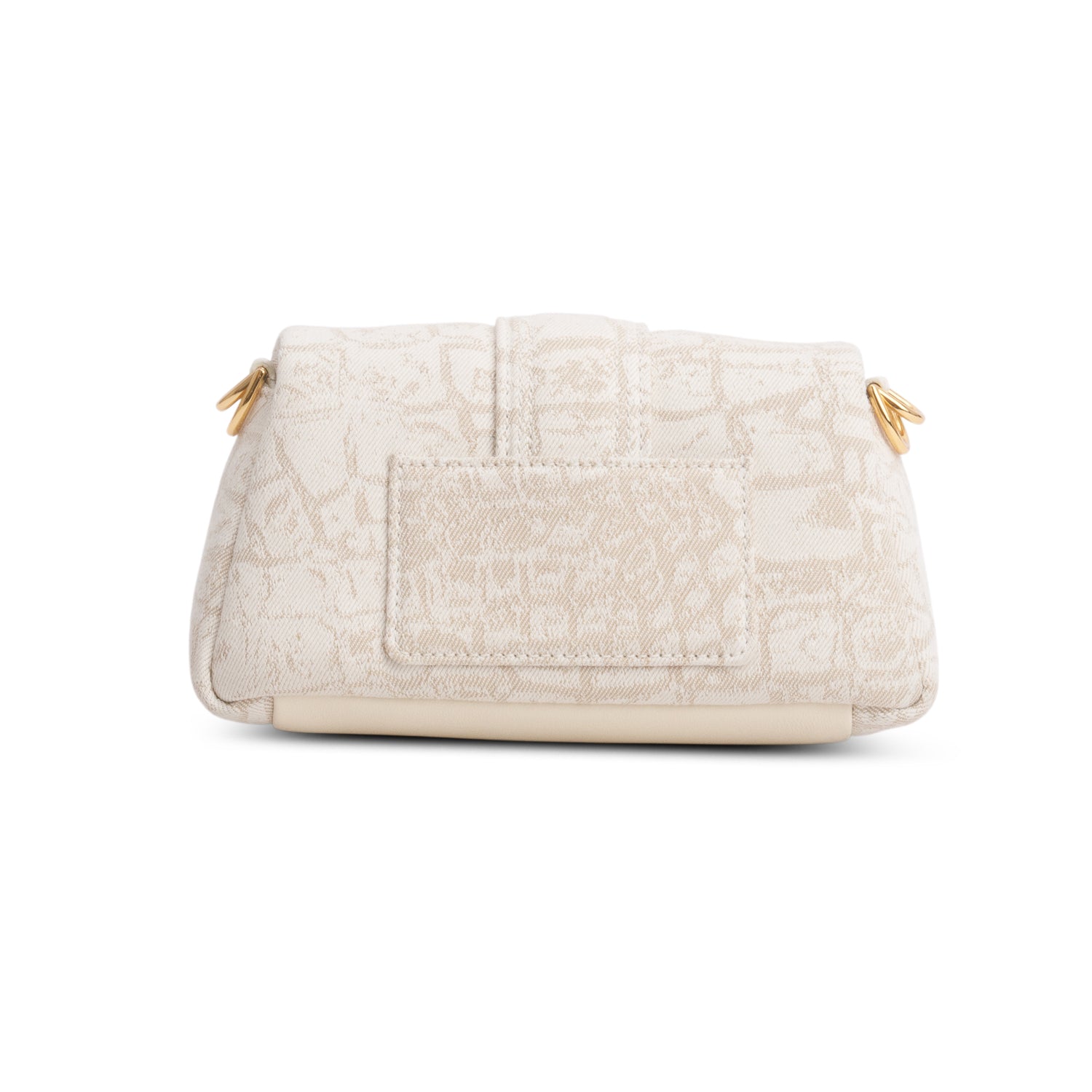Jacquemus Beige Jacquared Denim La Croisiere Mini Puffed Flap Bag w/ Straps