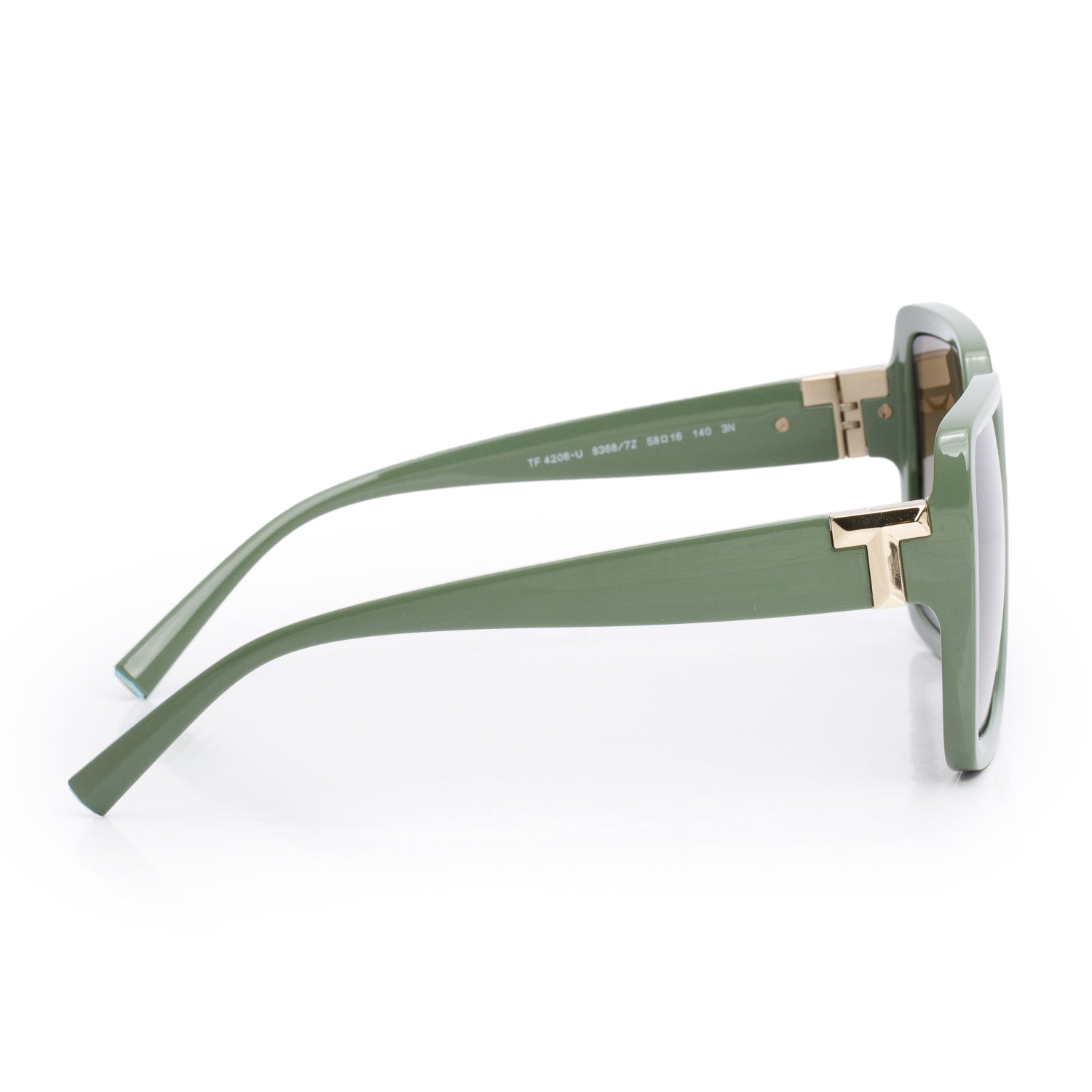 Tiffany & Co. TF 4206 Green Acetate T Oversize Square Sunglasses w/ Box & Case