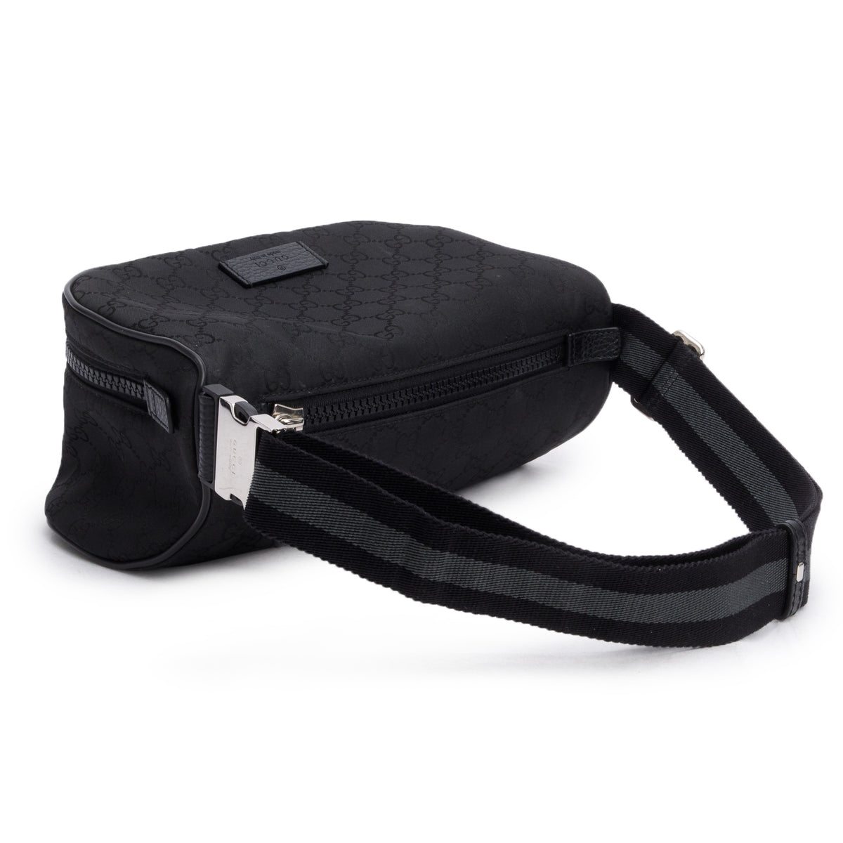 Gucci Black GG Nylon Waist Pouch Belt Bag
