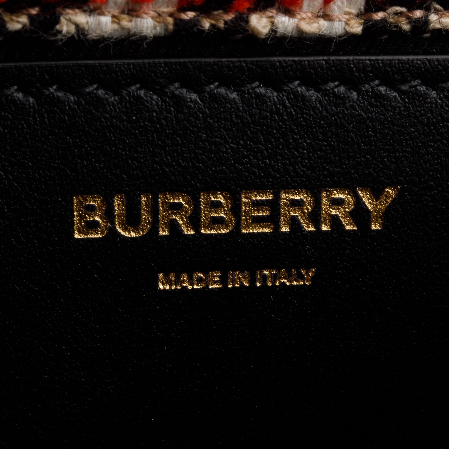 Burberry Beige Check Tweed Small Lola TB Shoulder Bag