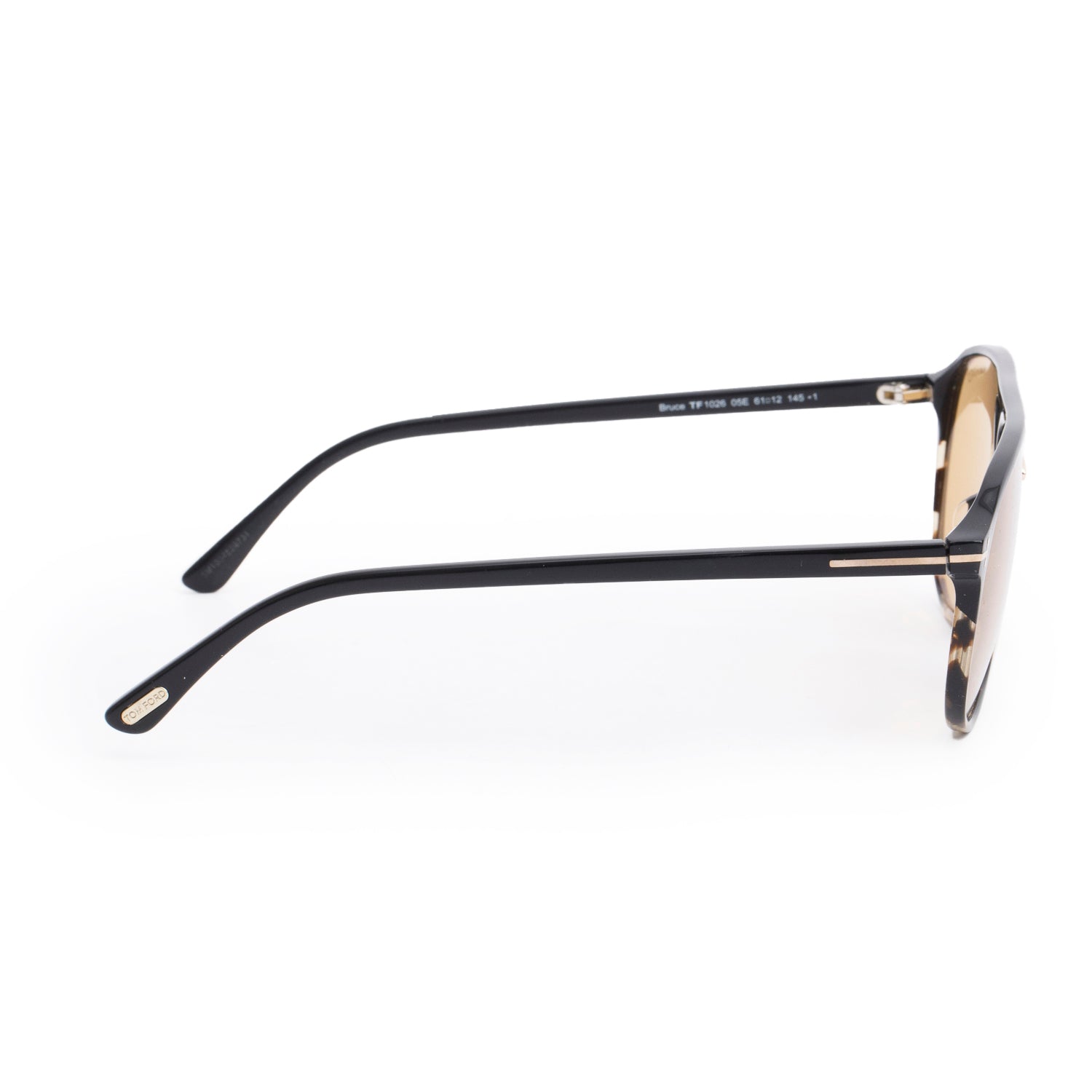 Tom Ford TF 1026 Black Acetate Polarized Bruce Aviator Sunglasses w/ Case