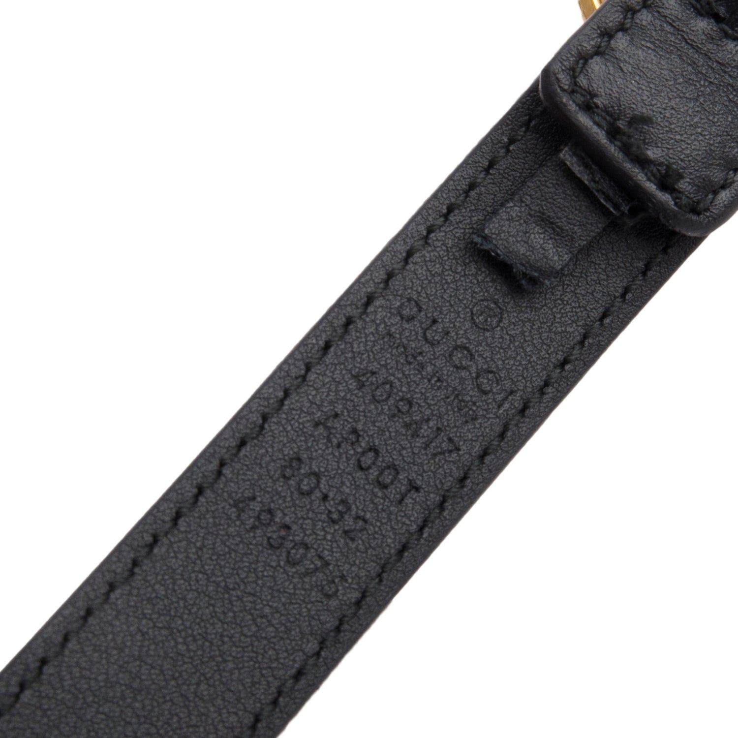 Gucci Black Leather GG Marmont Thin Belt, 80 32