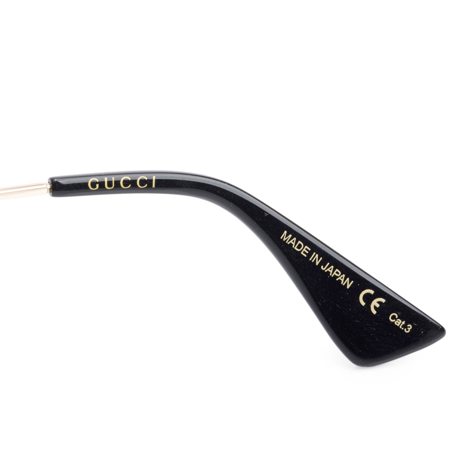 Gucci GG 0061S Gold-Tone/Black Round Gradient Sunglasses w/ Case