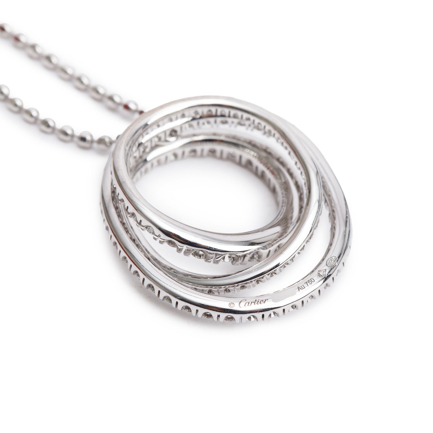 Cartier 2024 18k White Gold Pave Diamond Etincelle de Cartier Pendant Necklace w/ Box, Reciept & Certificate