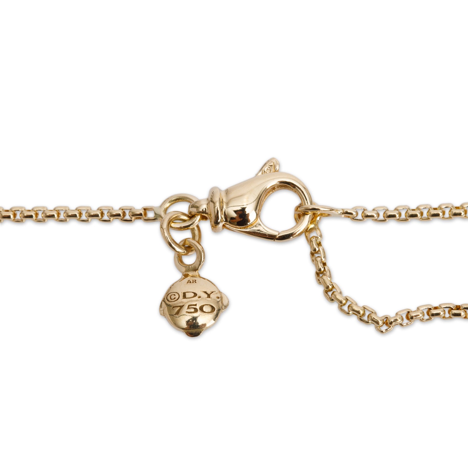 David Yurman 18k Yellow Gold 1 MM Box Chain Necklace, 18"