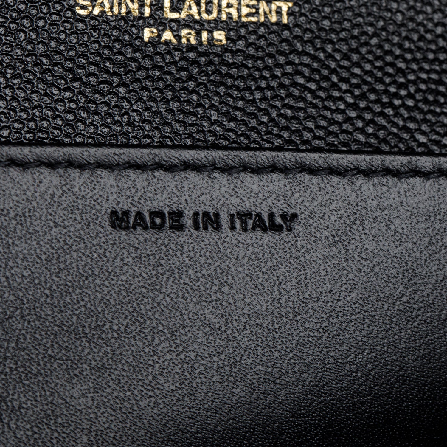 Saint Laurent 2022 Black Grain De Poudre Leather Uptown Chain Wallet w/ Insert & Box