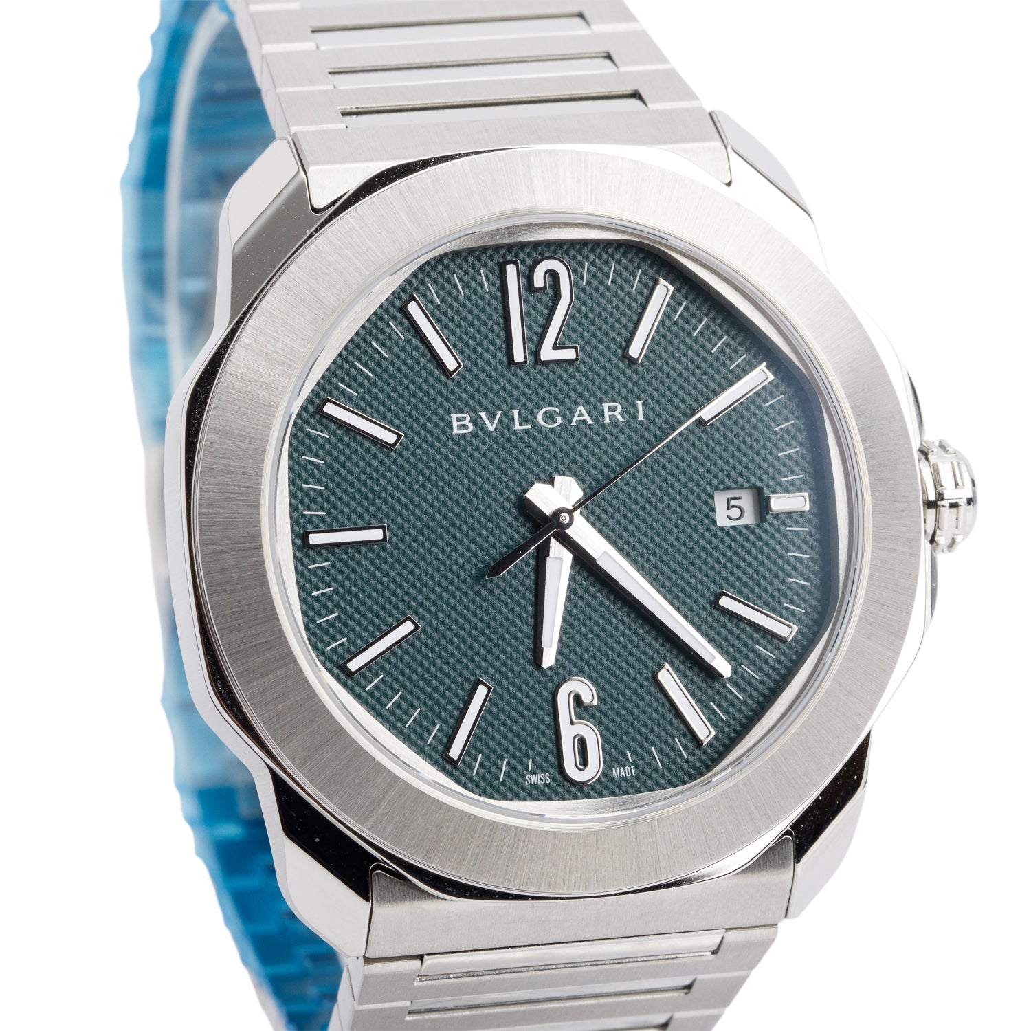 BVLGARI 2025 Stainless Steel Octo Roma 41 MM Automatic Watch Green Dial w/ Box, Papers & Extra Strap