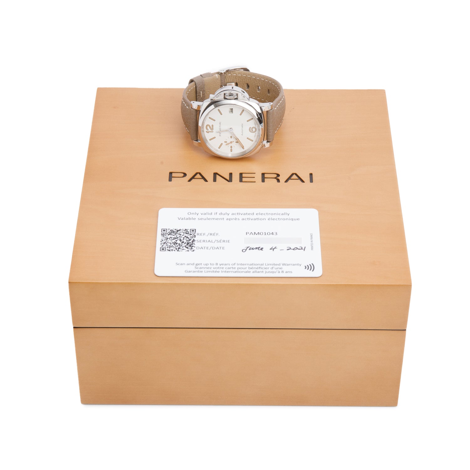 Panerai Stainless Steel Luminor Due 38 MM Automatic Watch White Dial PAM01043 w/ Box & Papers