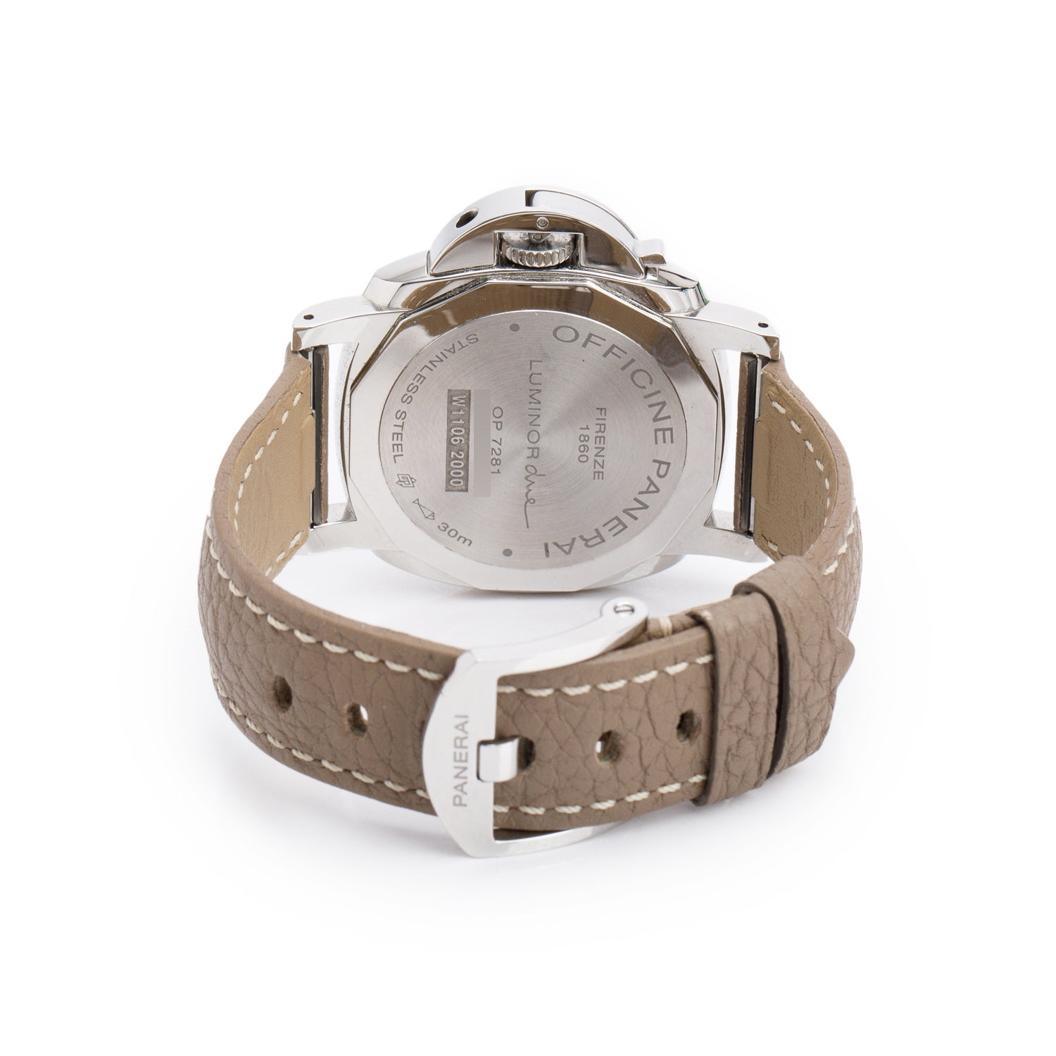 Panerai Stainless Steel Luminor Due 38 MM Automatic Watch White Dial PAM01043 w/ Box & Papers