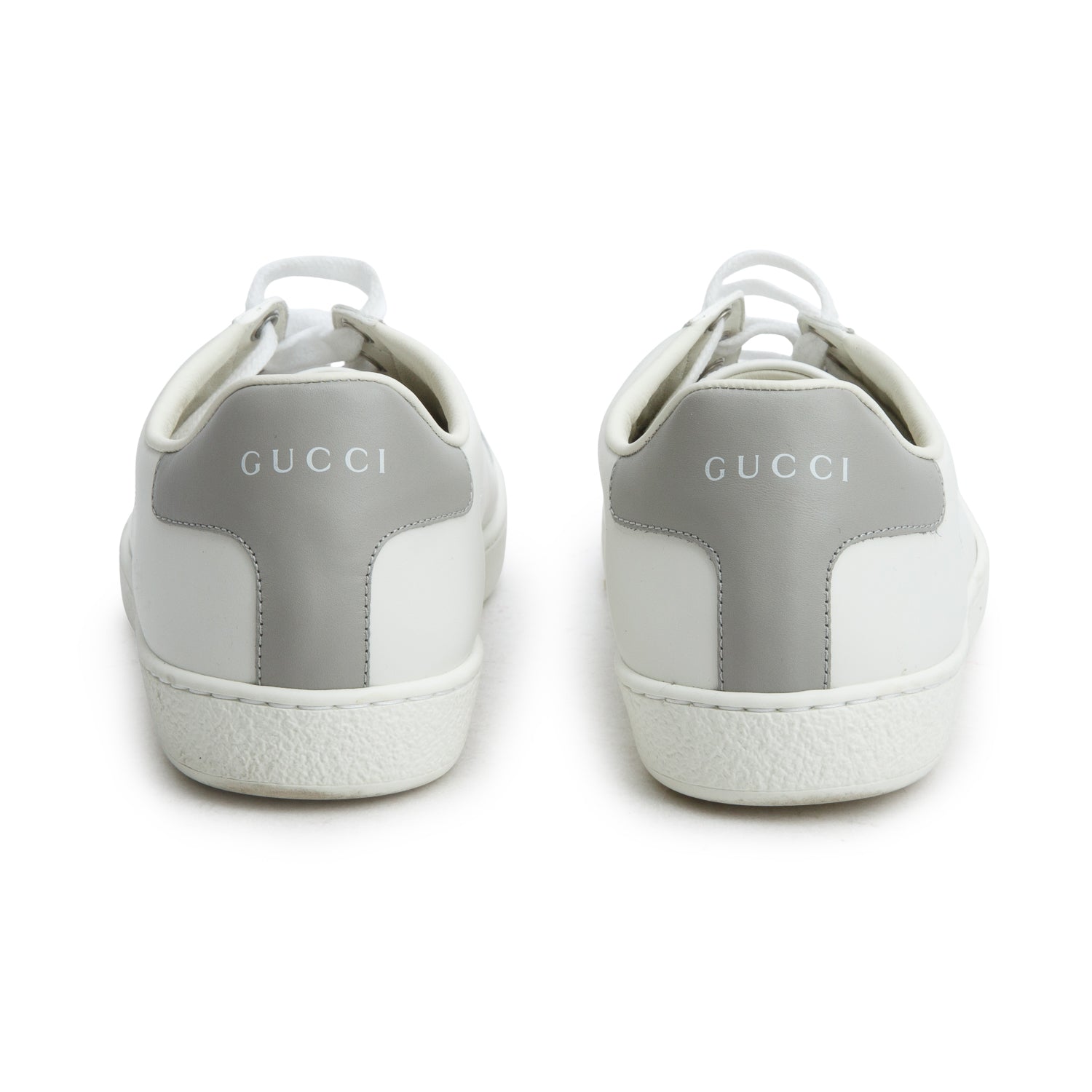 Gucci White Calfskin Interlocking G Perforated Ace Sneakers, Size 38