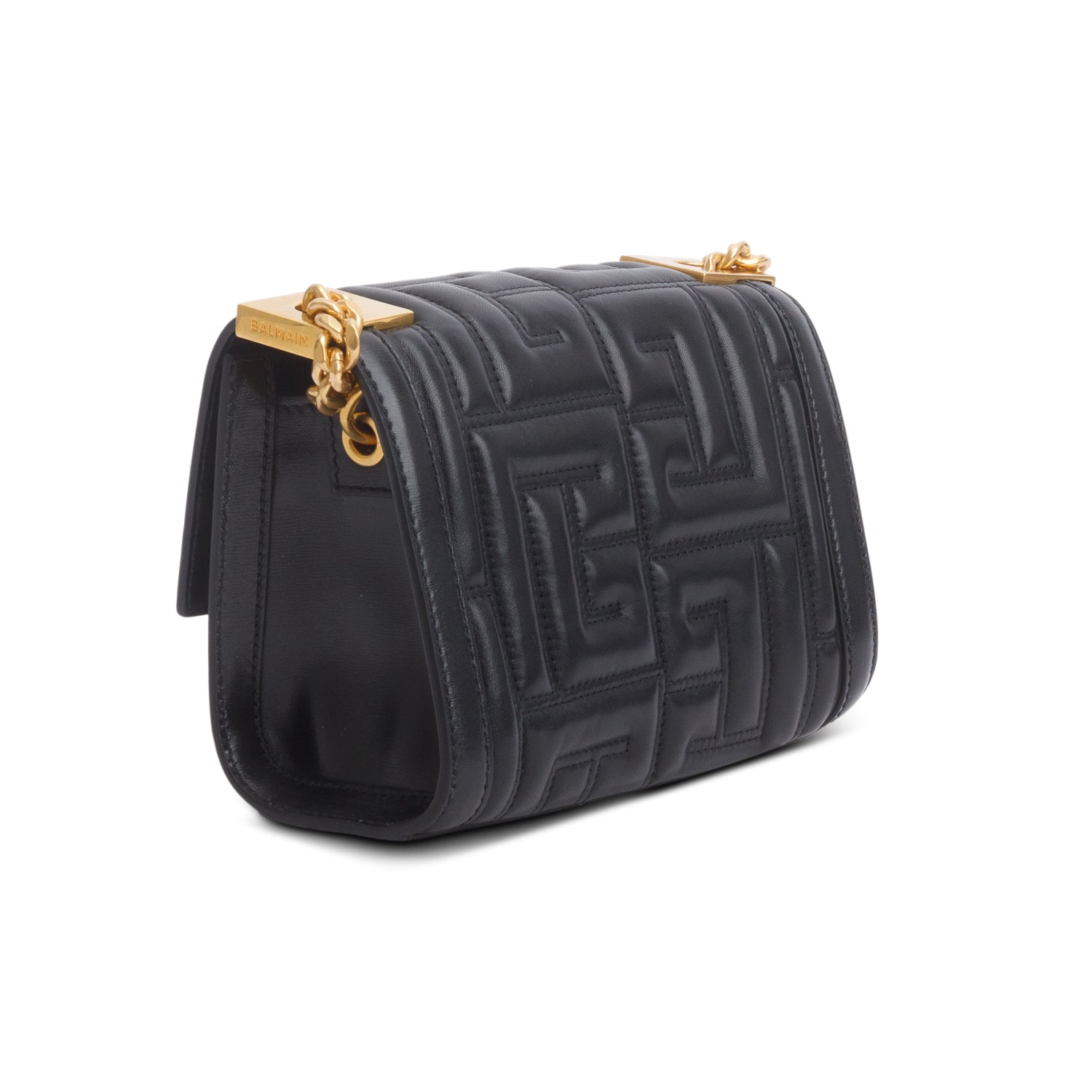 Balmain Black Soft Quilted Lambskin 1945 Small Bag