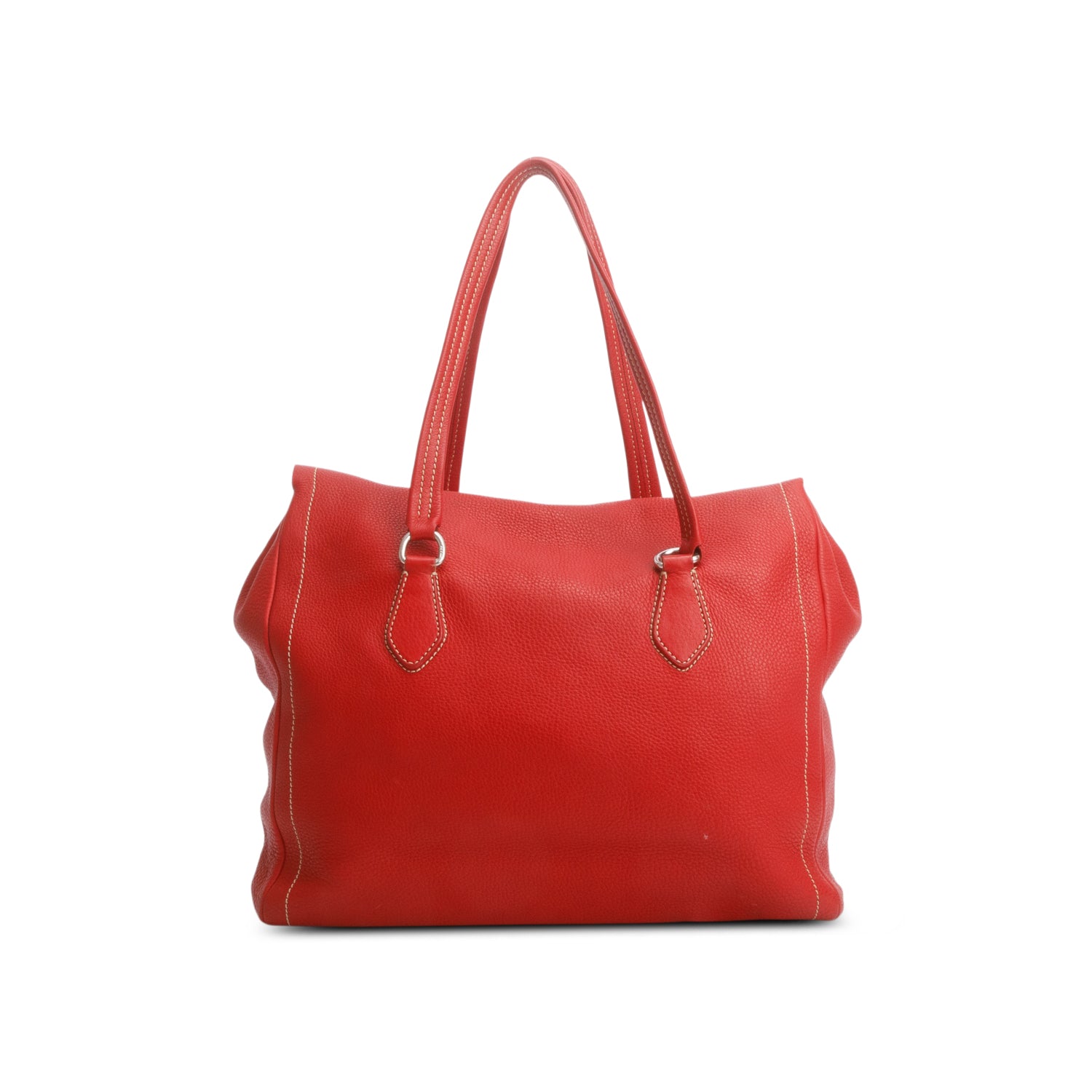 Prada Red Vitello Daino Easy Tote Bag w/ Authenticity Card