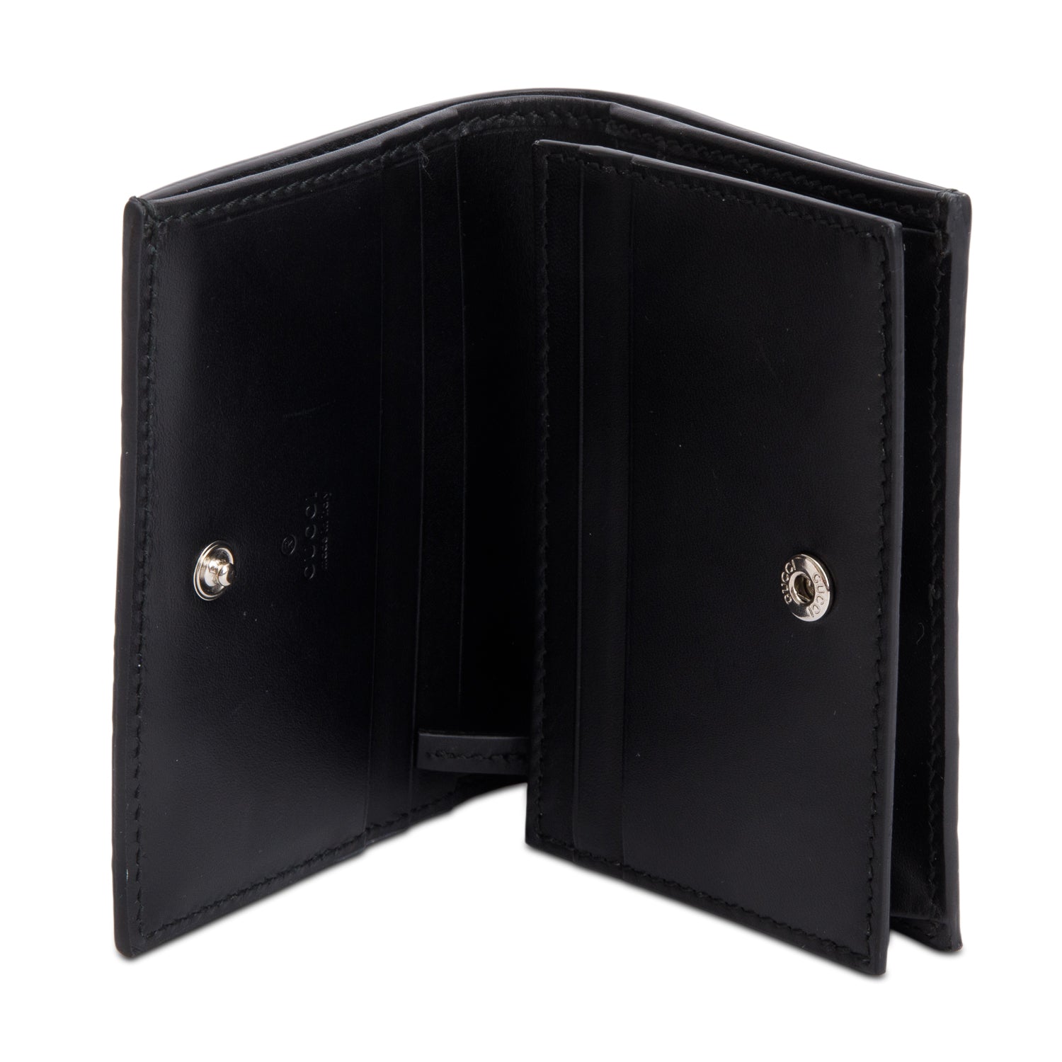 Gucci Black Guccissima Leather Bi-Fold Wallet w/ Box