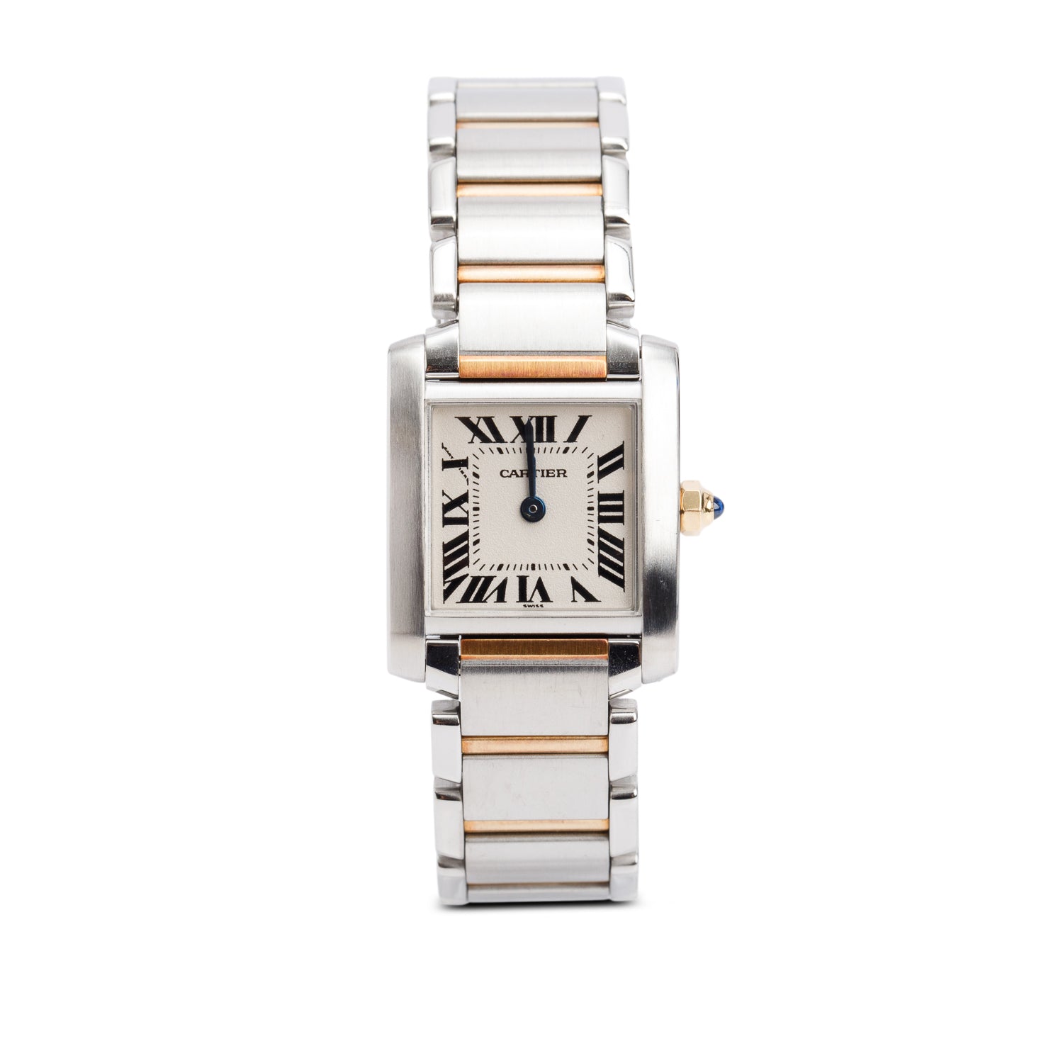 Cartier Stainless Steel & 18k Rose Gold Tank Francaise Watch, Small Model 2300