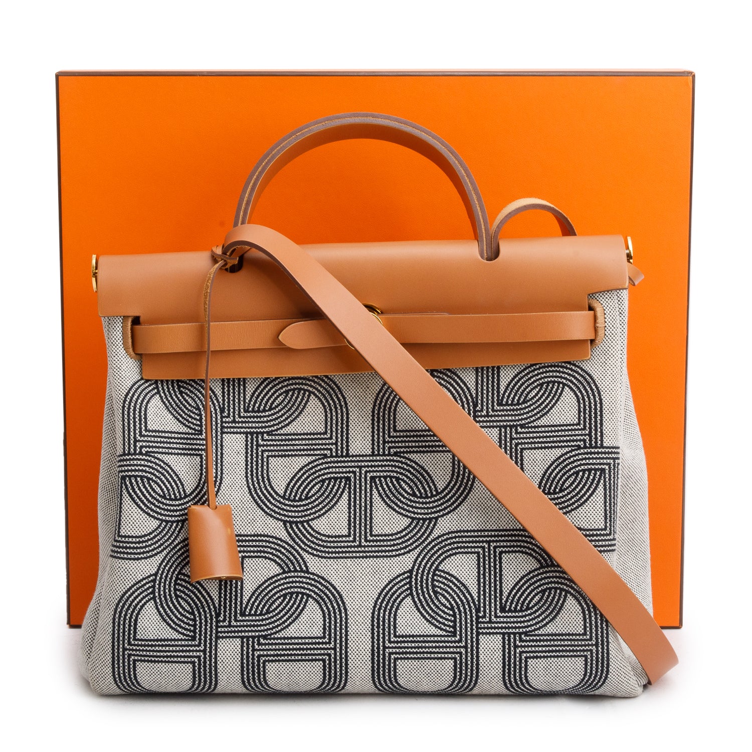 Hermes 2023 Cumin Ecrus Beige/Nature Toile H Vache Hunter Plume CC Circuit 24 Herbag Zip 31 w/ Box & Receipt