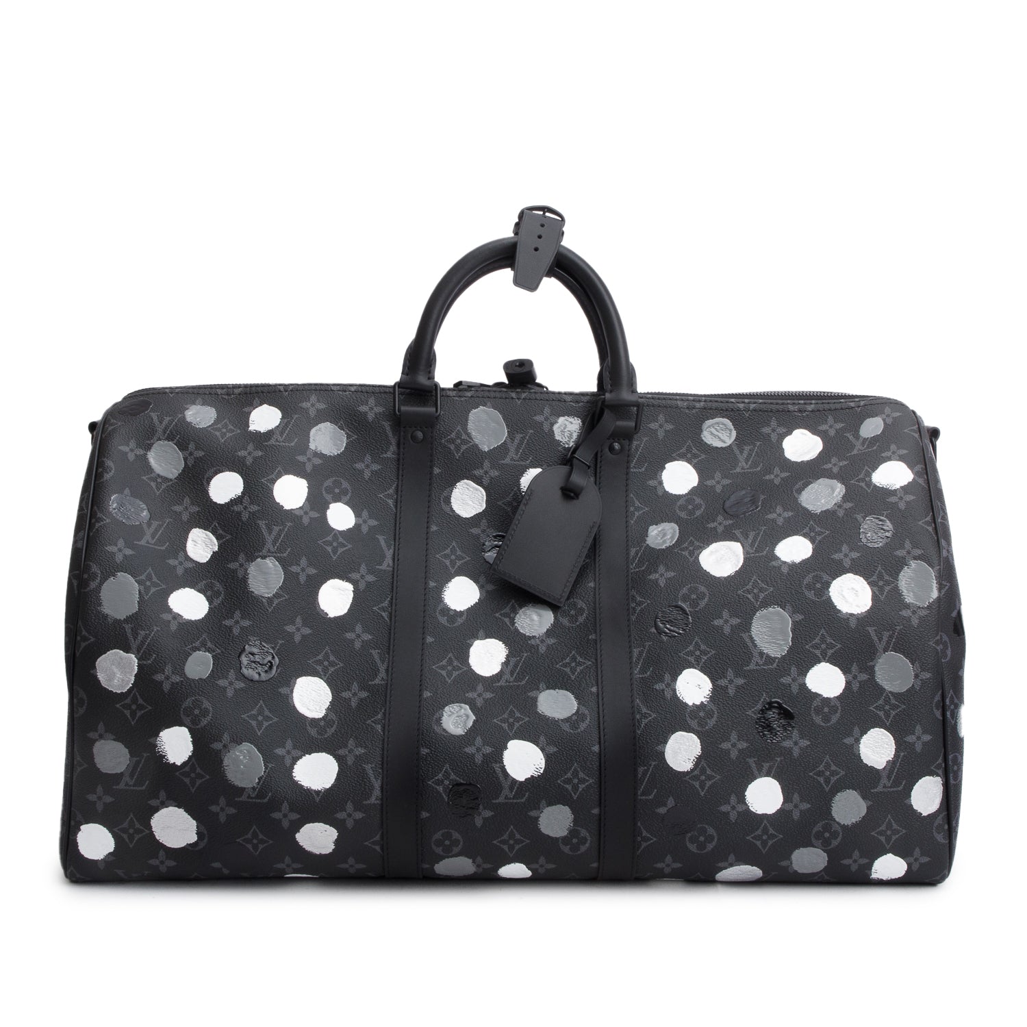 Louis Vuitton x Yayoi Kusama 2023 Monogram Eclipse Painted Dots Keepall Bandouliere 55 w/ Strap & Box